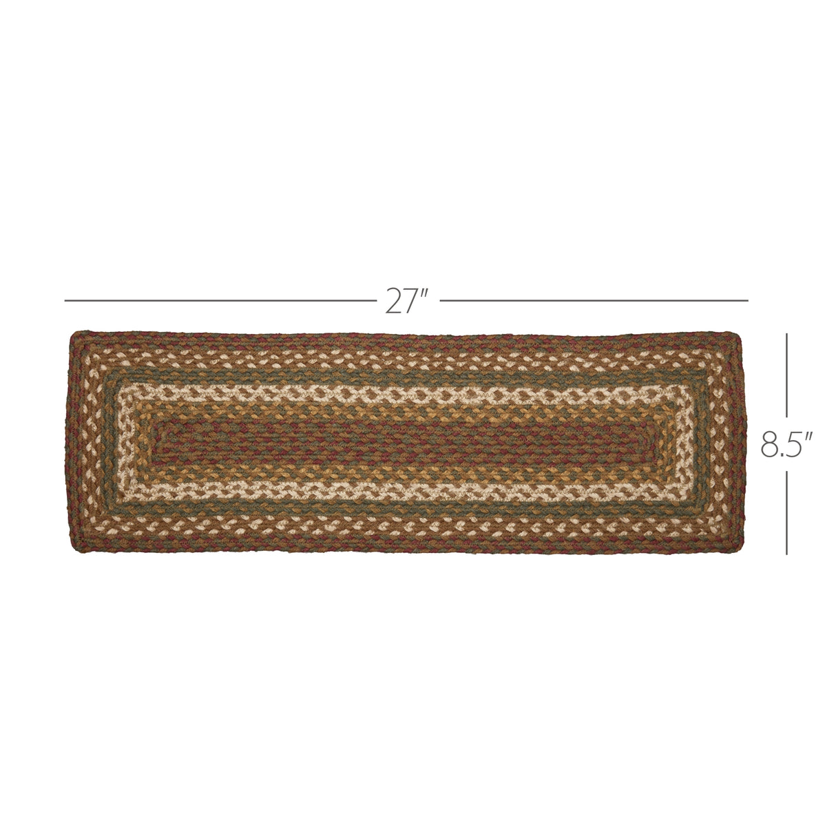 Tea Cabin Jute Stair Tread Rect Latex 8.5x27, Set of 7