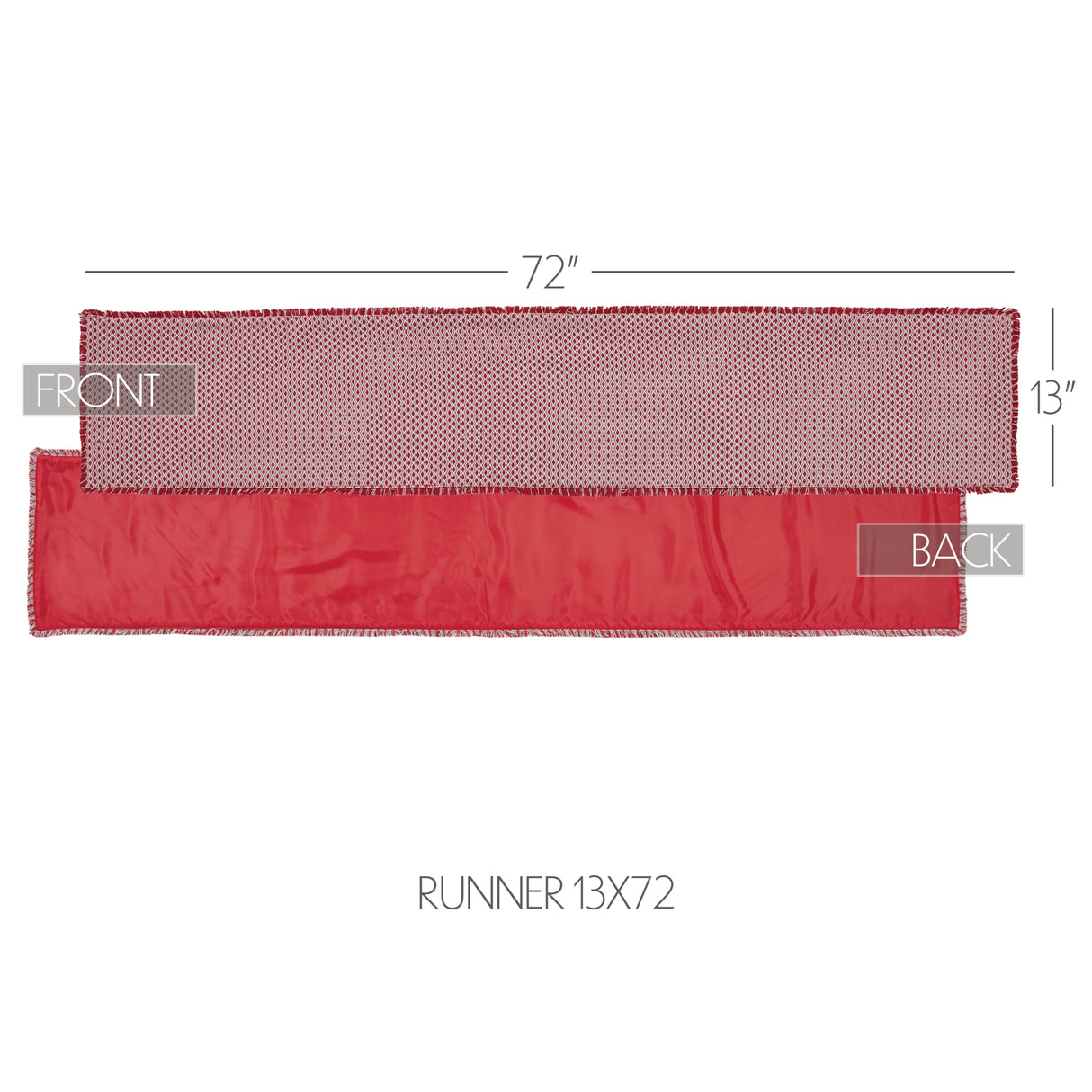 Tannen Deep Red 13x72 Table Runner & 6 pc 12x18 Placemat Set