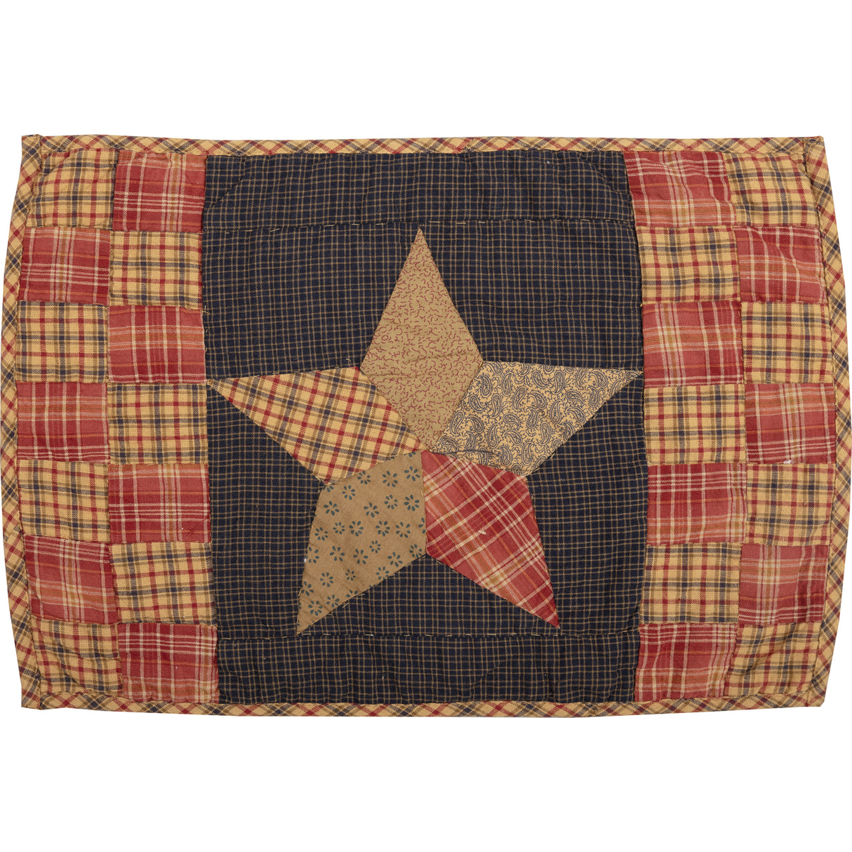 Arlington Placemat Quilted Patchwork Star Set of 6 12x18
