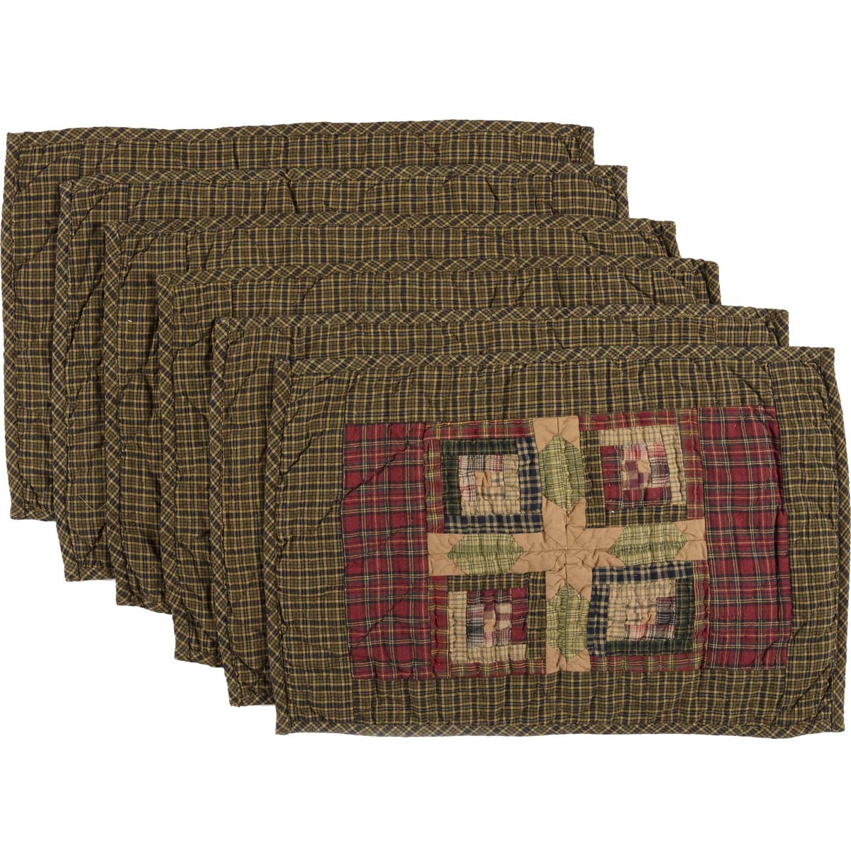 Tea Cabin Placemat Quilted Set of 6 12x18, 12 Pack
