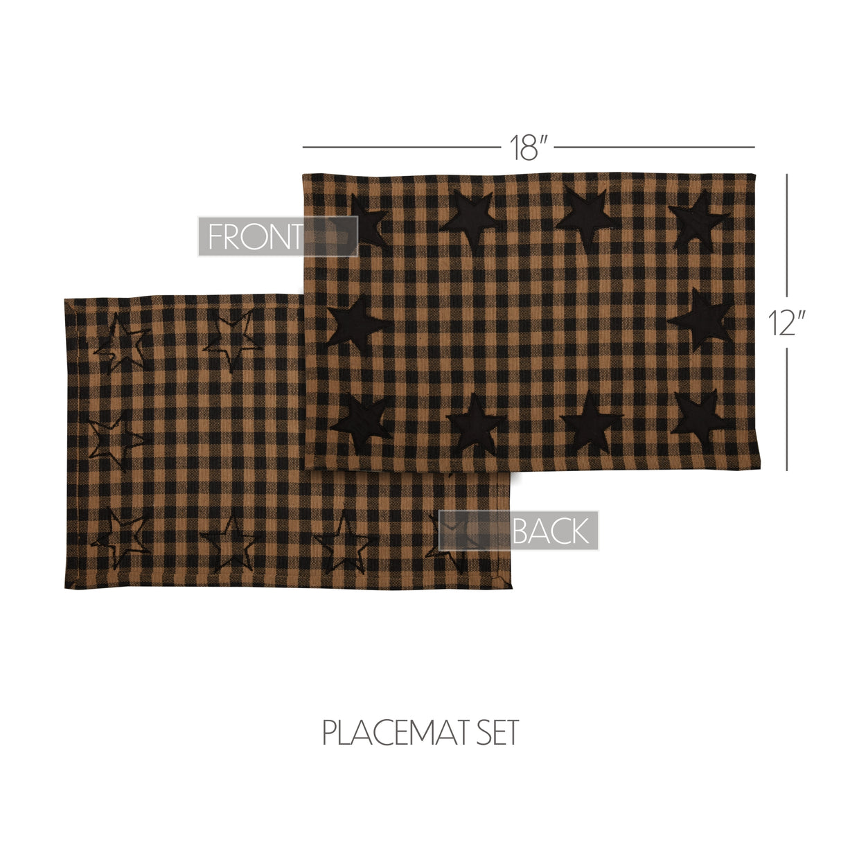 Black Star Raven 13x72 Table Runner & 6 pc 12x18 Placemat Set