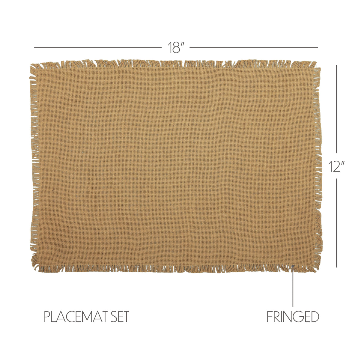 Burlap Natural Natural 13x72 Table Runner & 6 pc 12x18 Placemat Set
