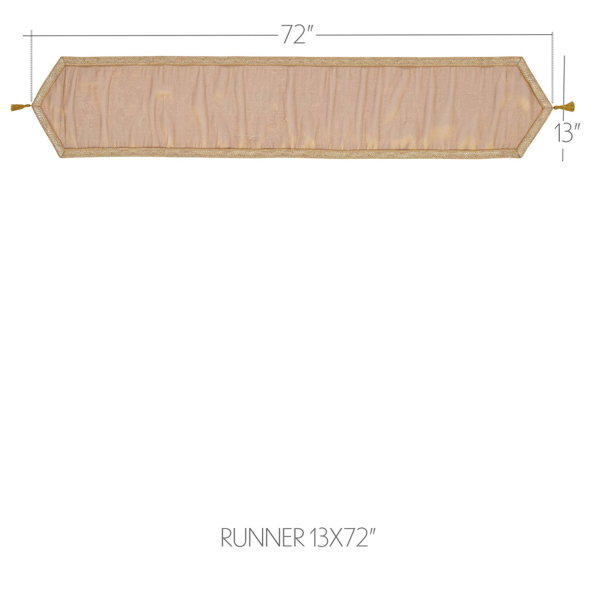 Tinsel Gold 13x72 Table Runner & 6 pc 12x18 Placemat Set