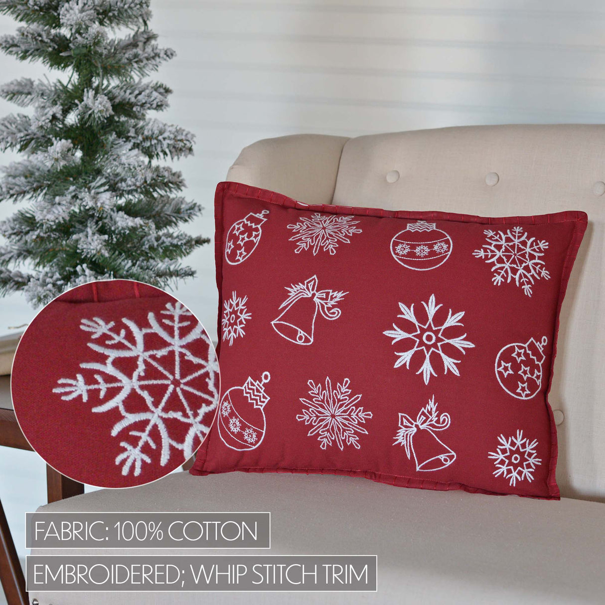 Snow Ornaments Pillow 14x18