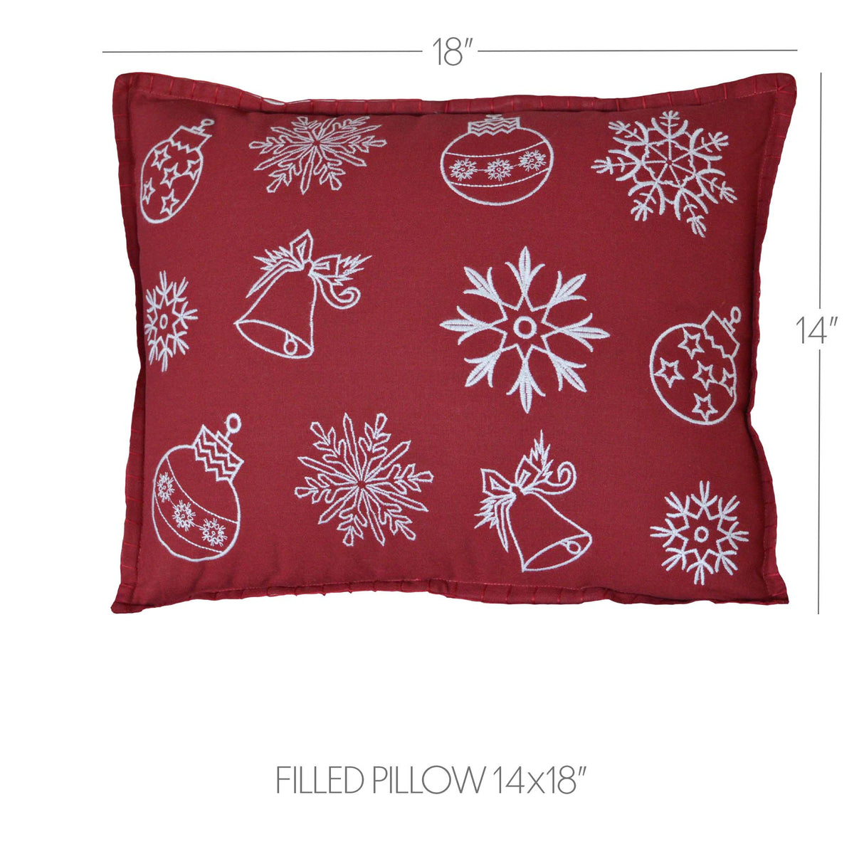 Snow Ornaments Pillow 14x18