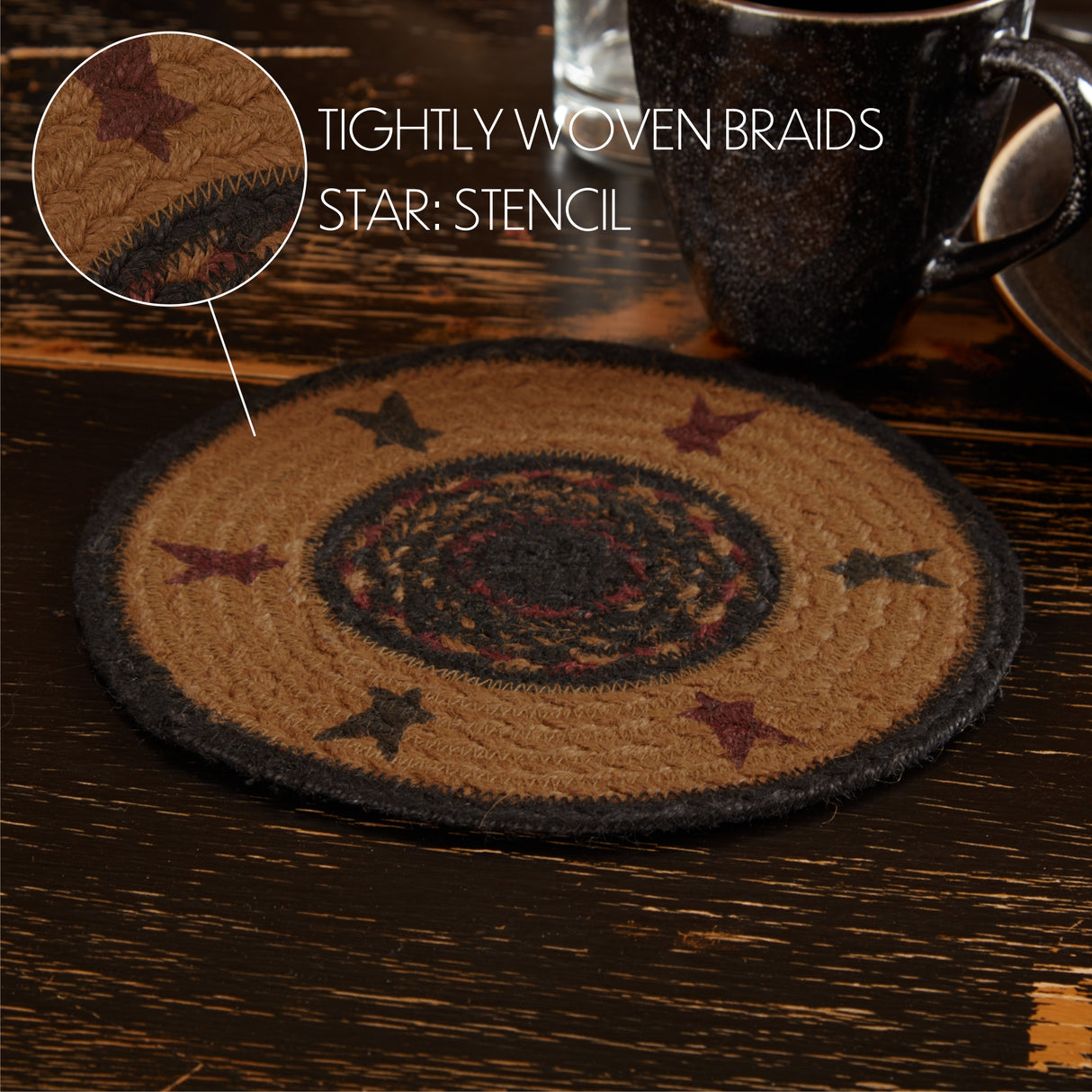 Heritage Farms Star Jute Trivet 8, Set of 3