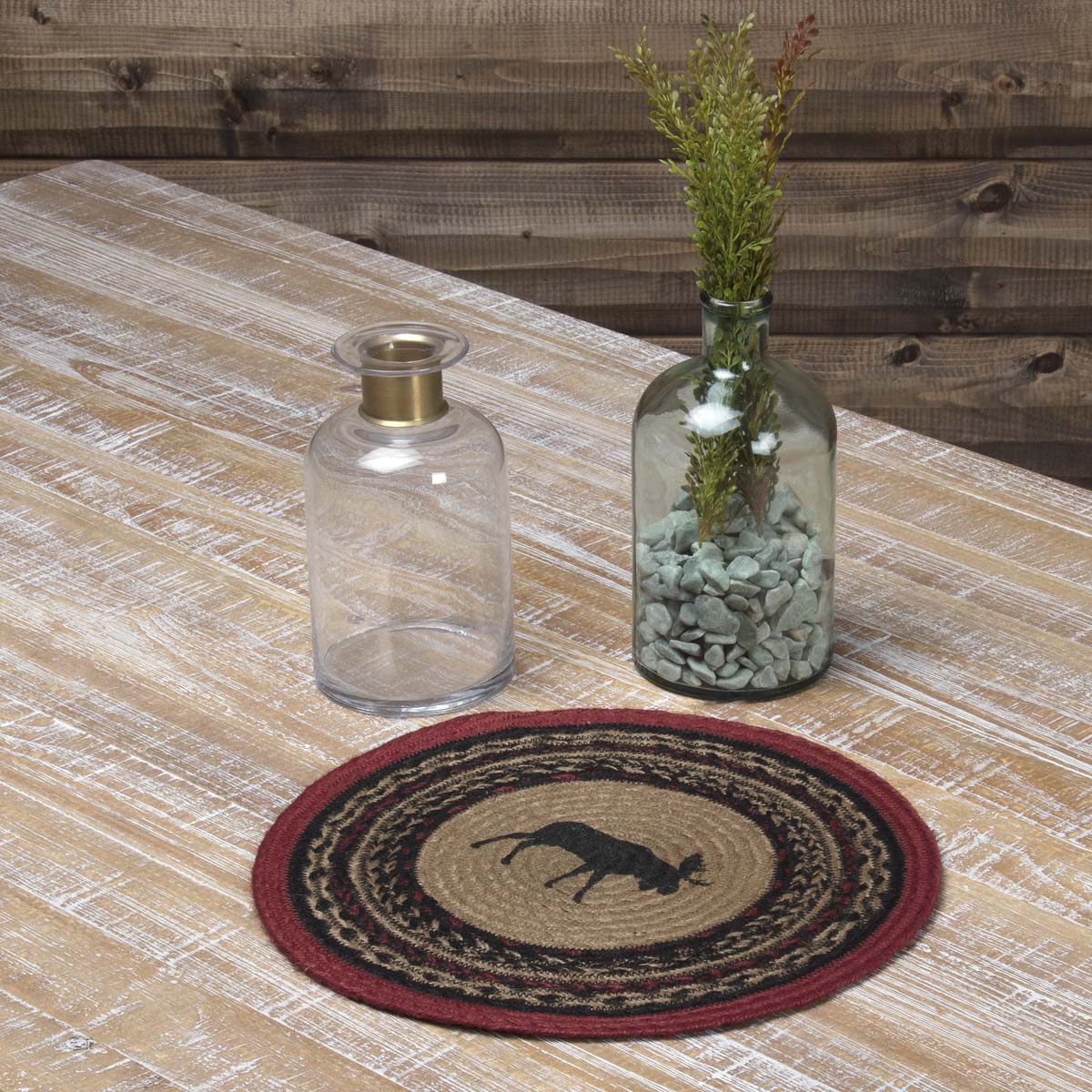 Cumberland Stenciled Moose Jute Tablemat 13 Set of 6