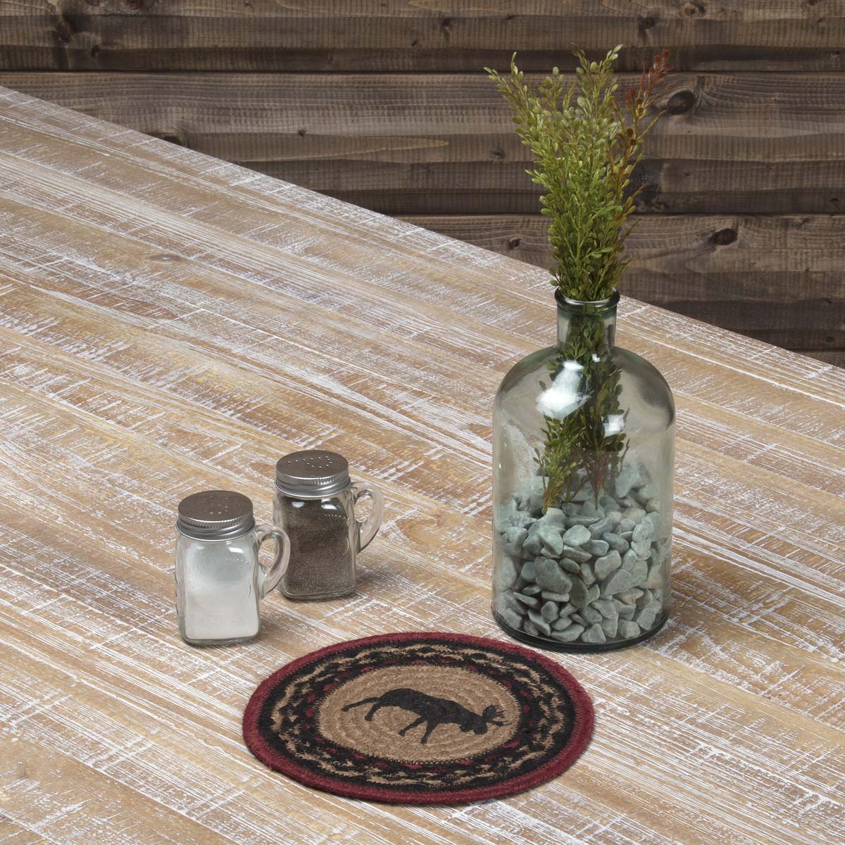 Cumberland Stenciled Moose Jute Trivet 8, Set of 3