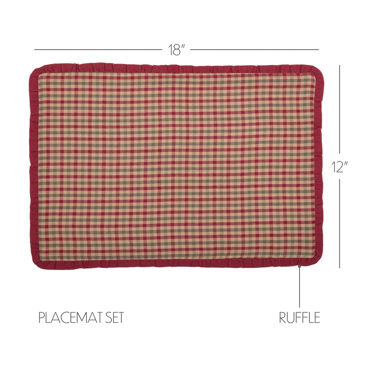 Jonathan Plaid Wheat 13x72 Table Runner & 6 pc 12x18 Placemat Set