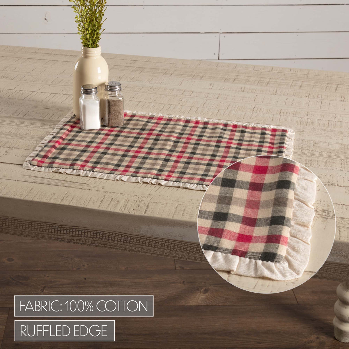 Hollis Ivory 13x72 Table Runner & 6 pc 12x18 Placemat Set