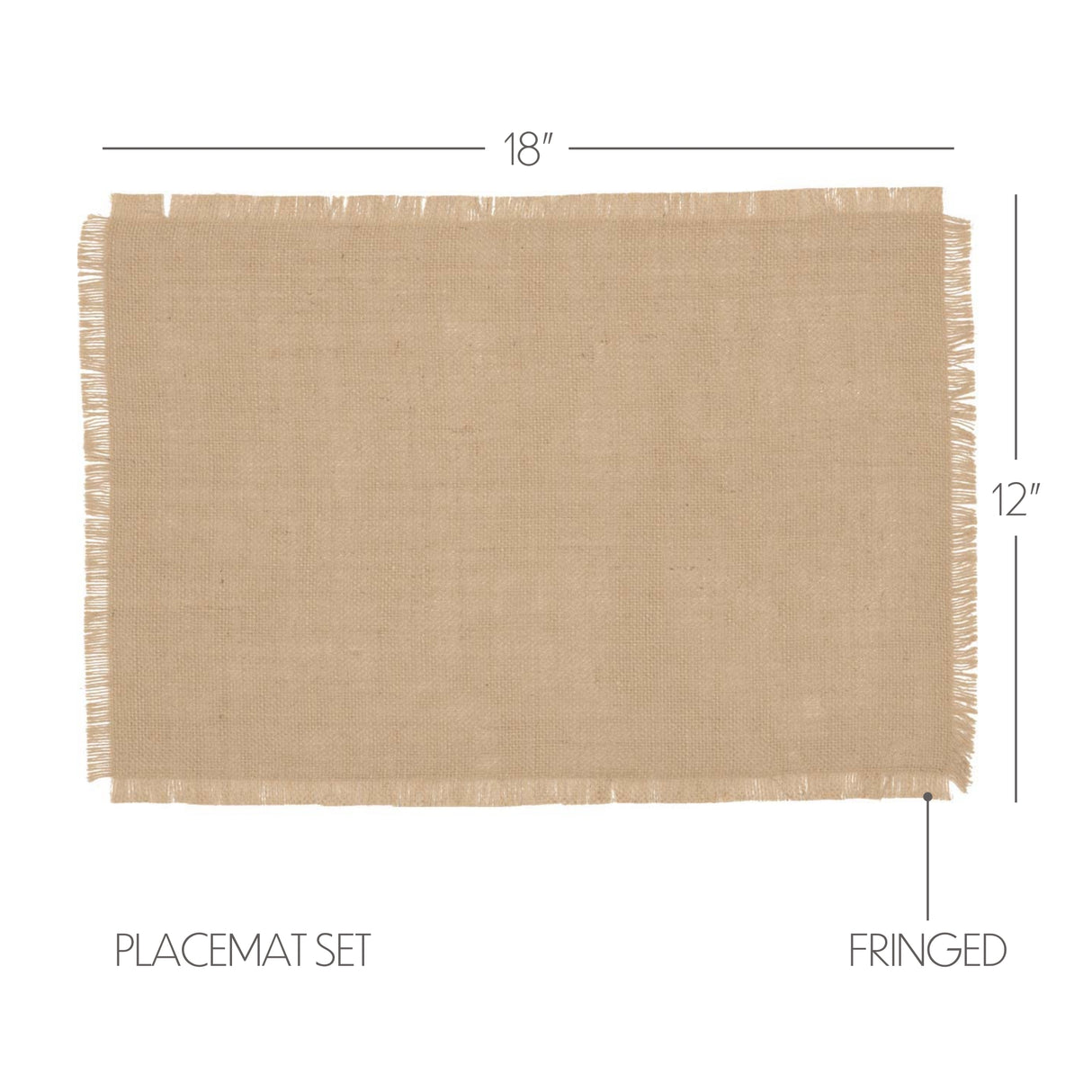 Rustic & Lodge Holiday Tabletop & Kitchen-Jute Burlap Natural Tan kitchen-linen-sets, Placemat 12x18, 12 Pack