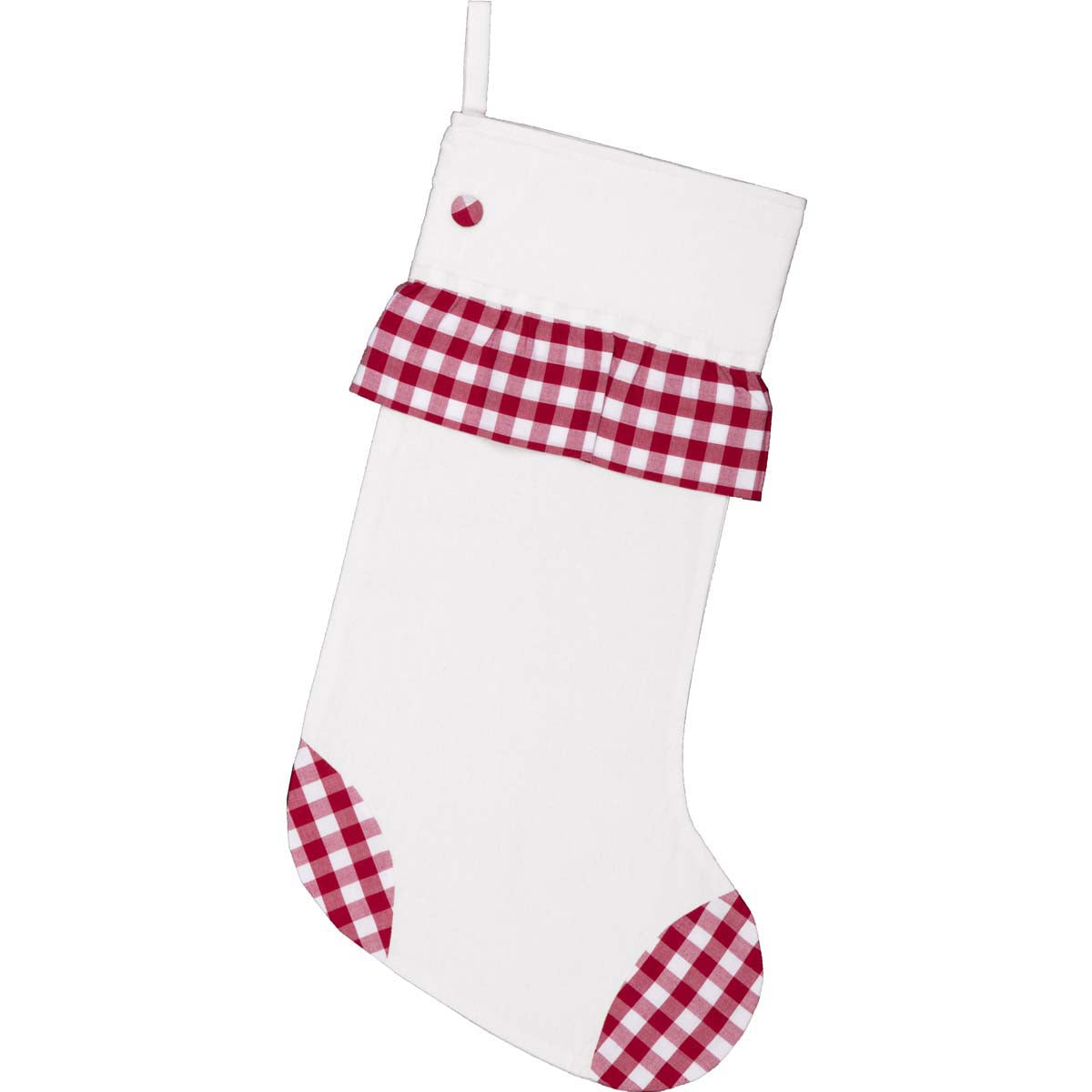 Emmie Red Check Ruffle Stocking 12x20