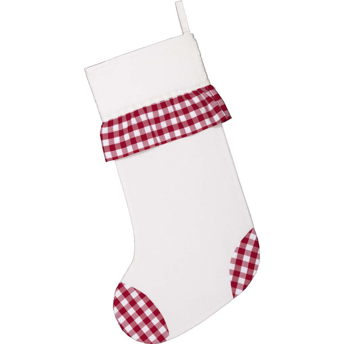 Emmie Red Check Ruffle Stocking 12x20