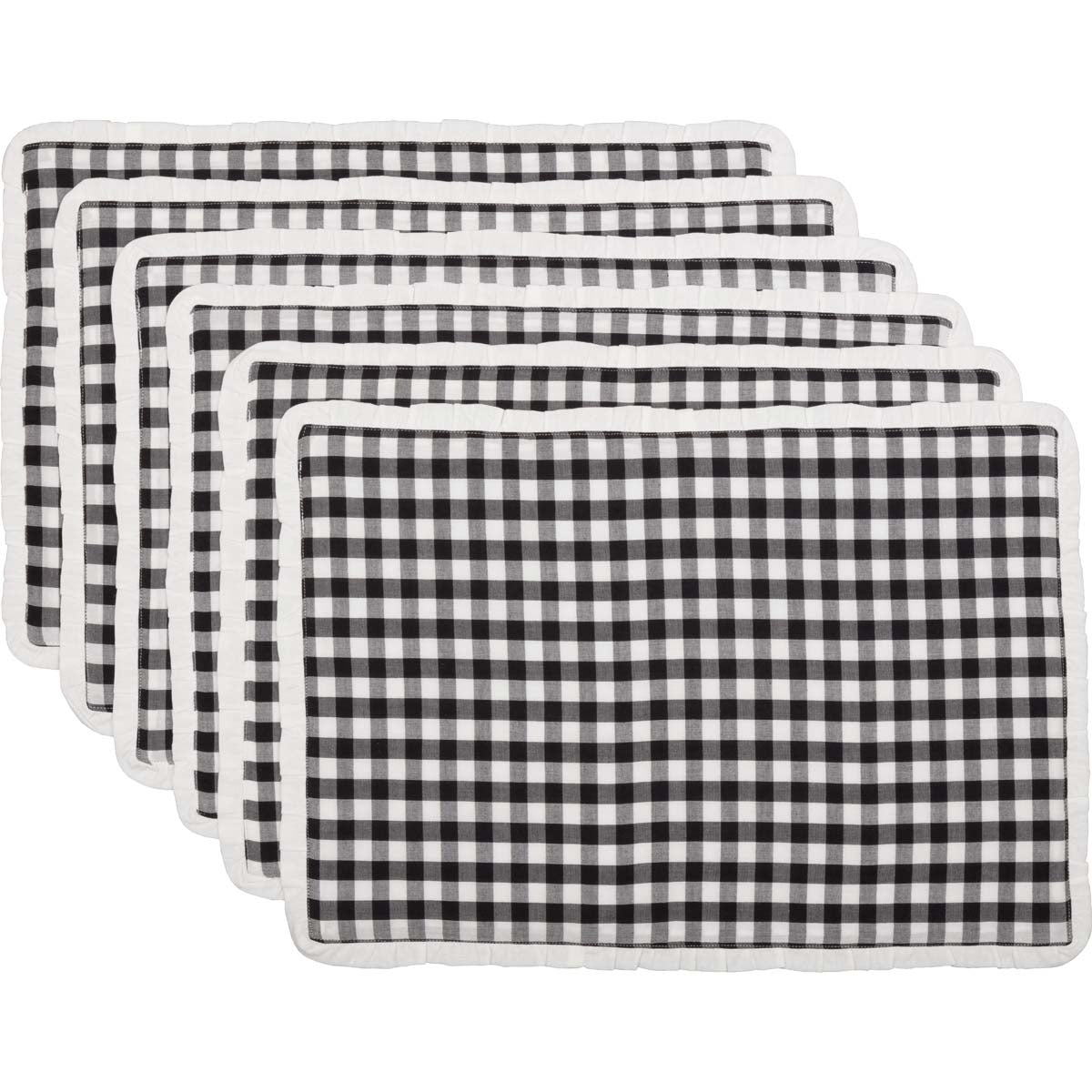 Emmie Black Placemat Set of 6 12x18