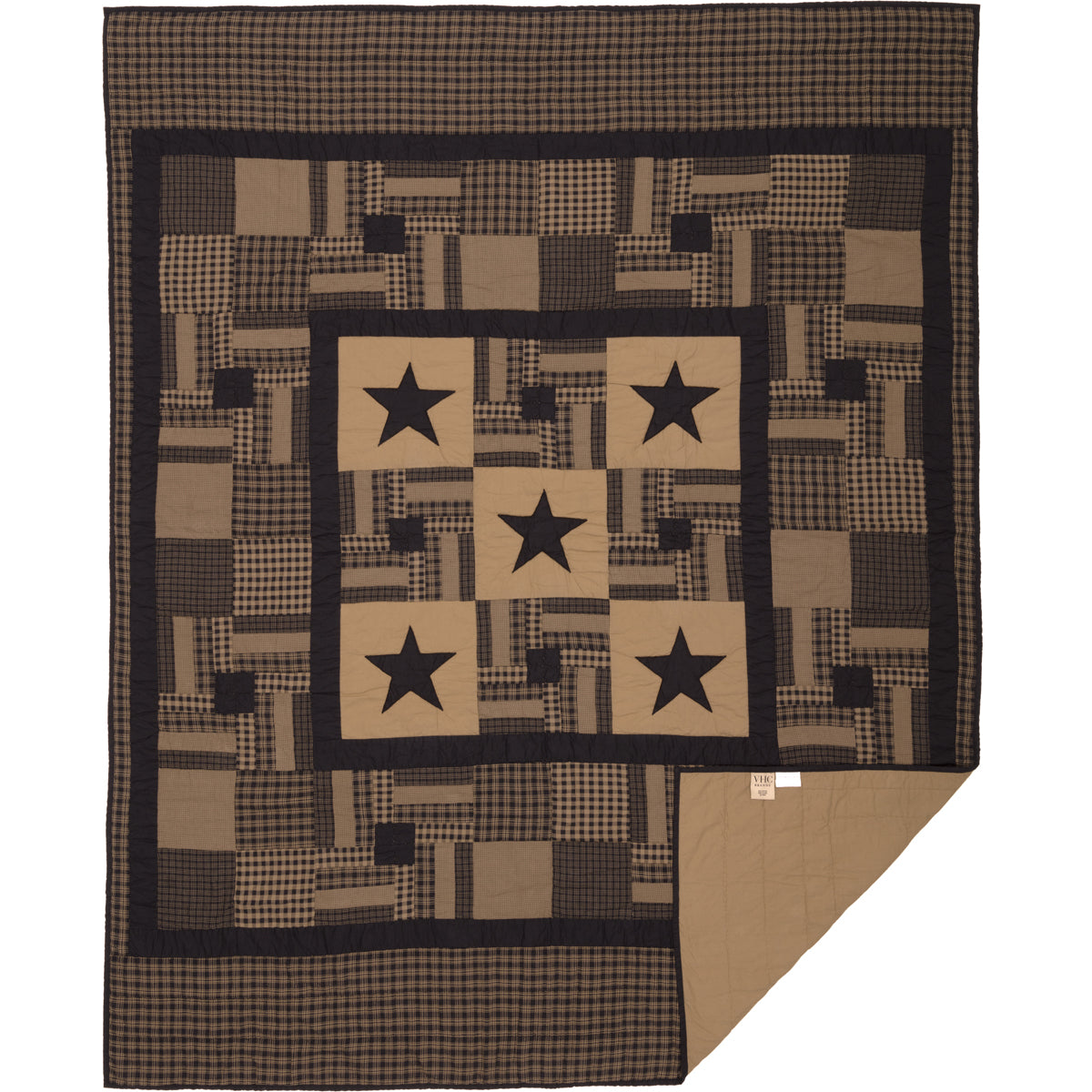 Black Check Star Quilt