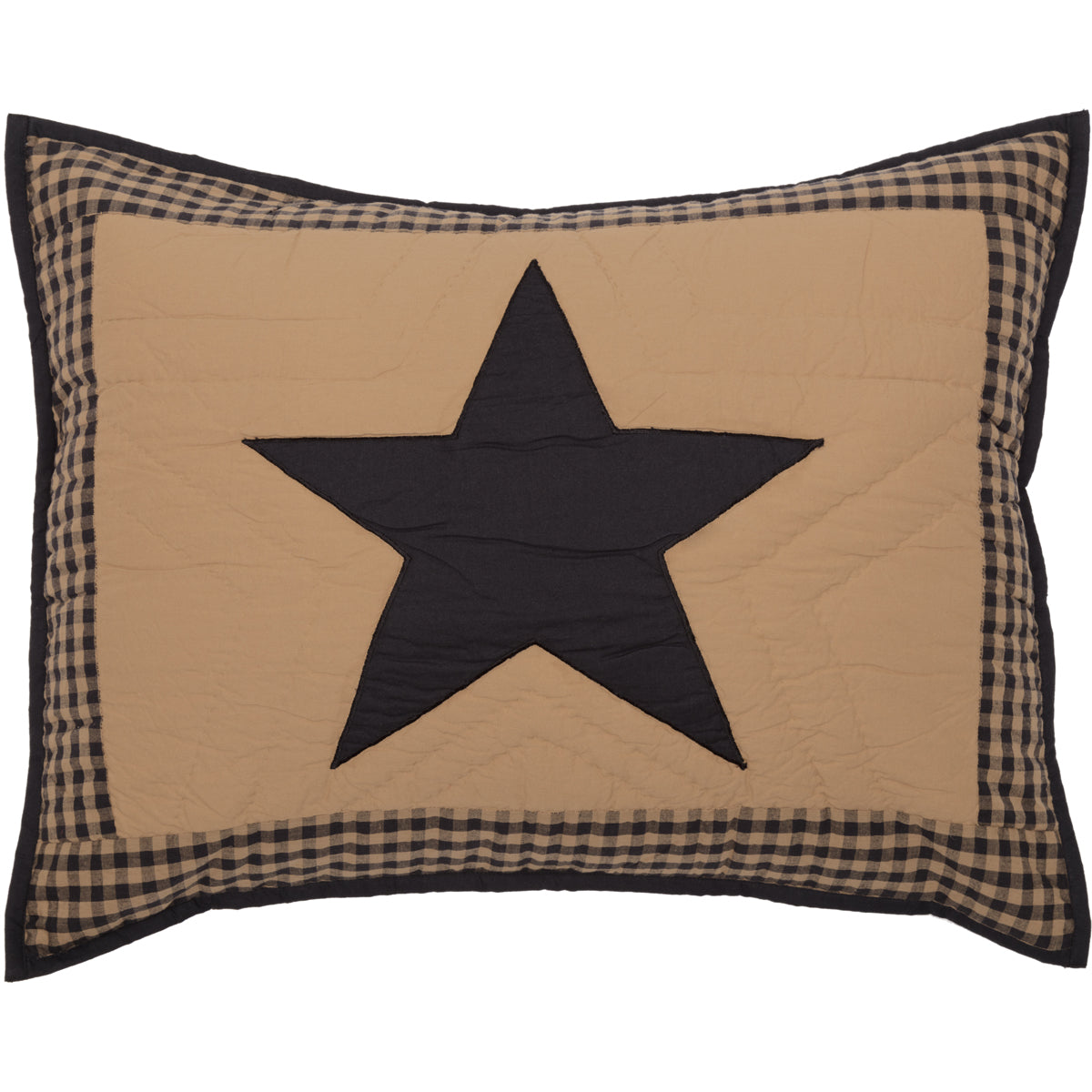 Black Check Star Standard Sham 21x27, Set of 2