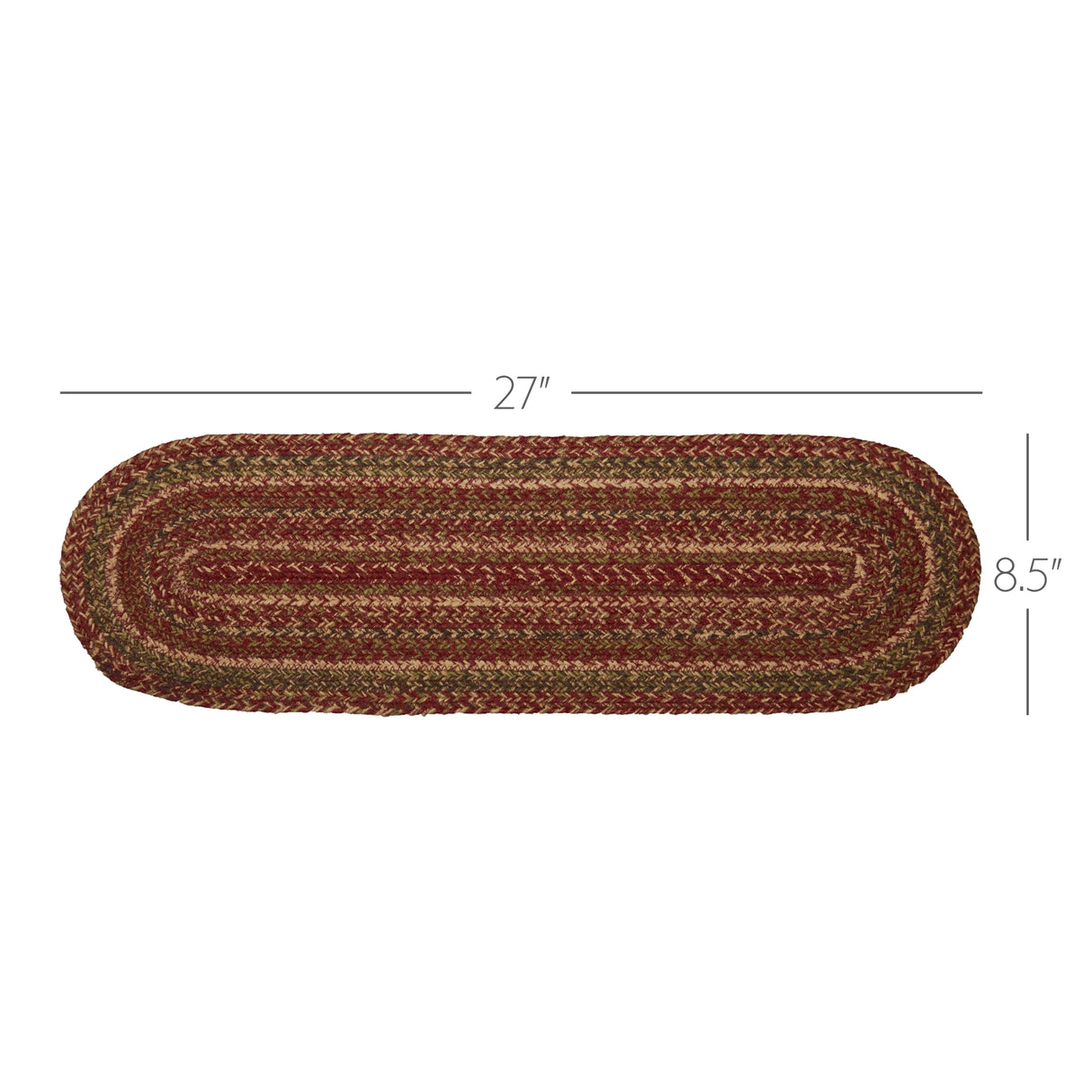 Cider Mill Jute Stair Tread Oval Latex 8.5x27, Set of 7