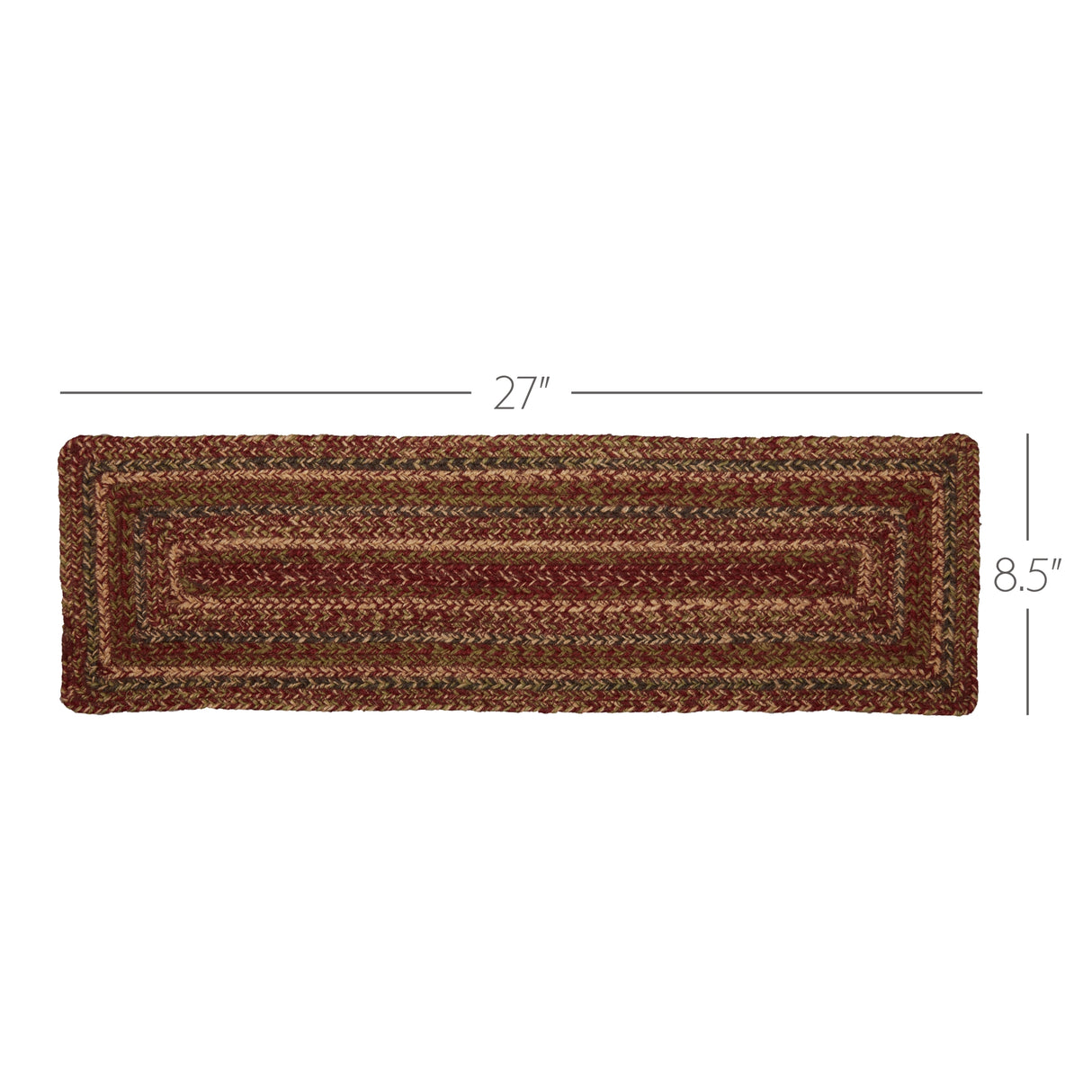 Cider Mill Jute Stair Tread Rect Latex 8.5x27, Set of 7