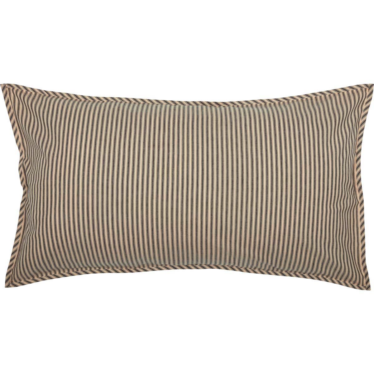 Sawyer Mill Charcoal Ticking Stripe King Sham 21x37, Set of 2