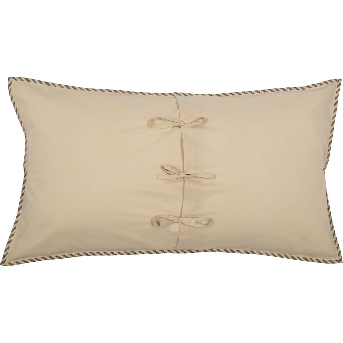 Sawyer Mill Charcoal Ticking Stripe King Sham 21x37, Set of 2