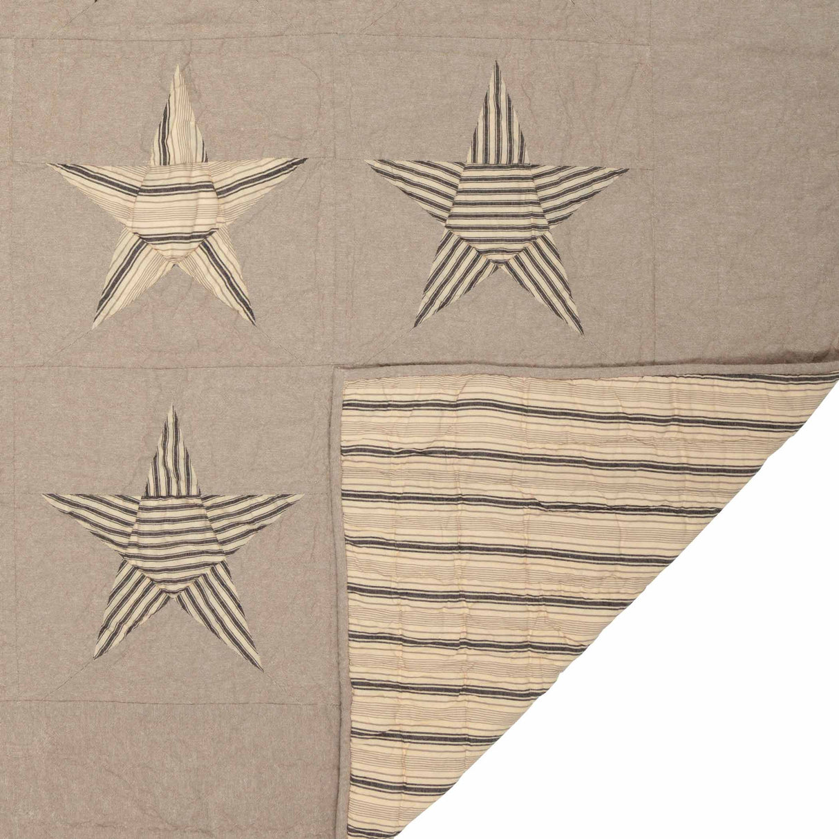 Sawyer Mill Star Charcoal Quilted Throw 50x60