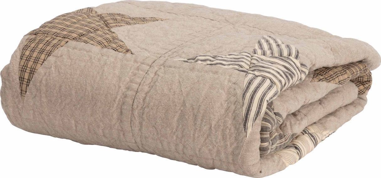 Sawyer Mill Star Charcoal Quilted Throw 50x60