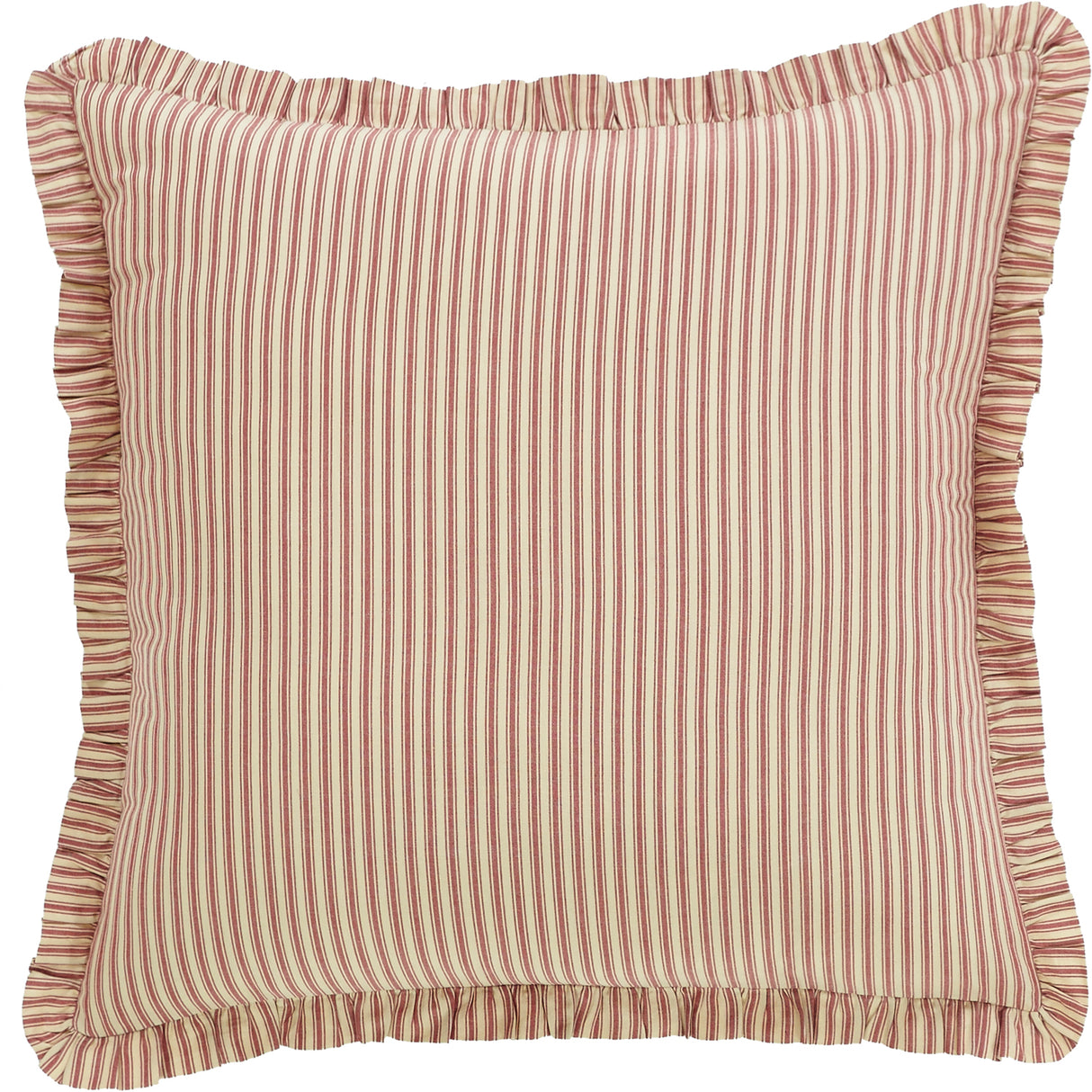 Ozark Red Ticking Stripe Euro Sham 26x26