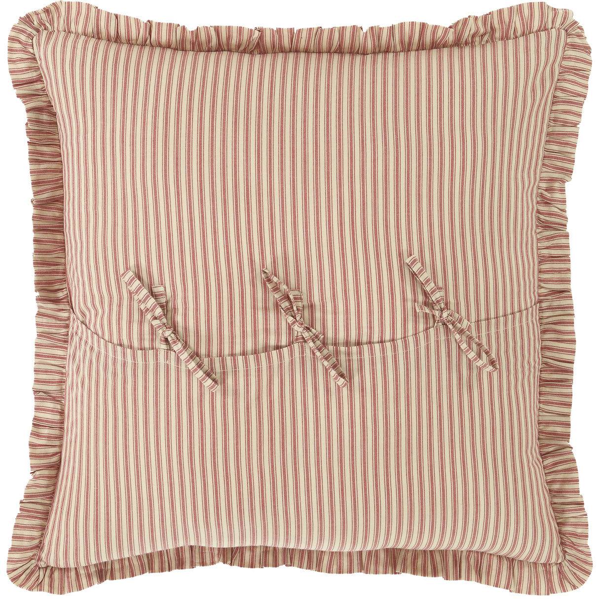 Ozark Red Ticking Stripe Euro Sham 26x26