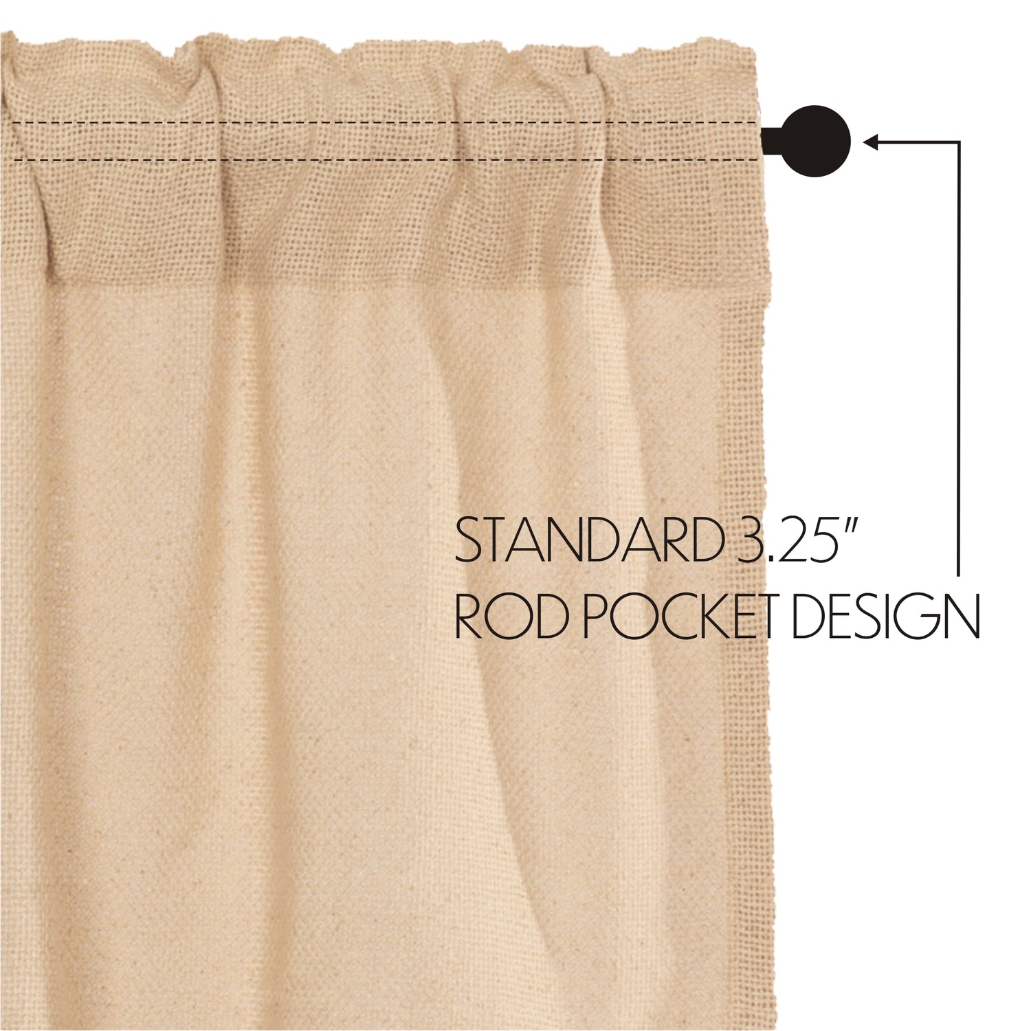 Burlap Vintage Tan Curtain Set