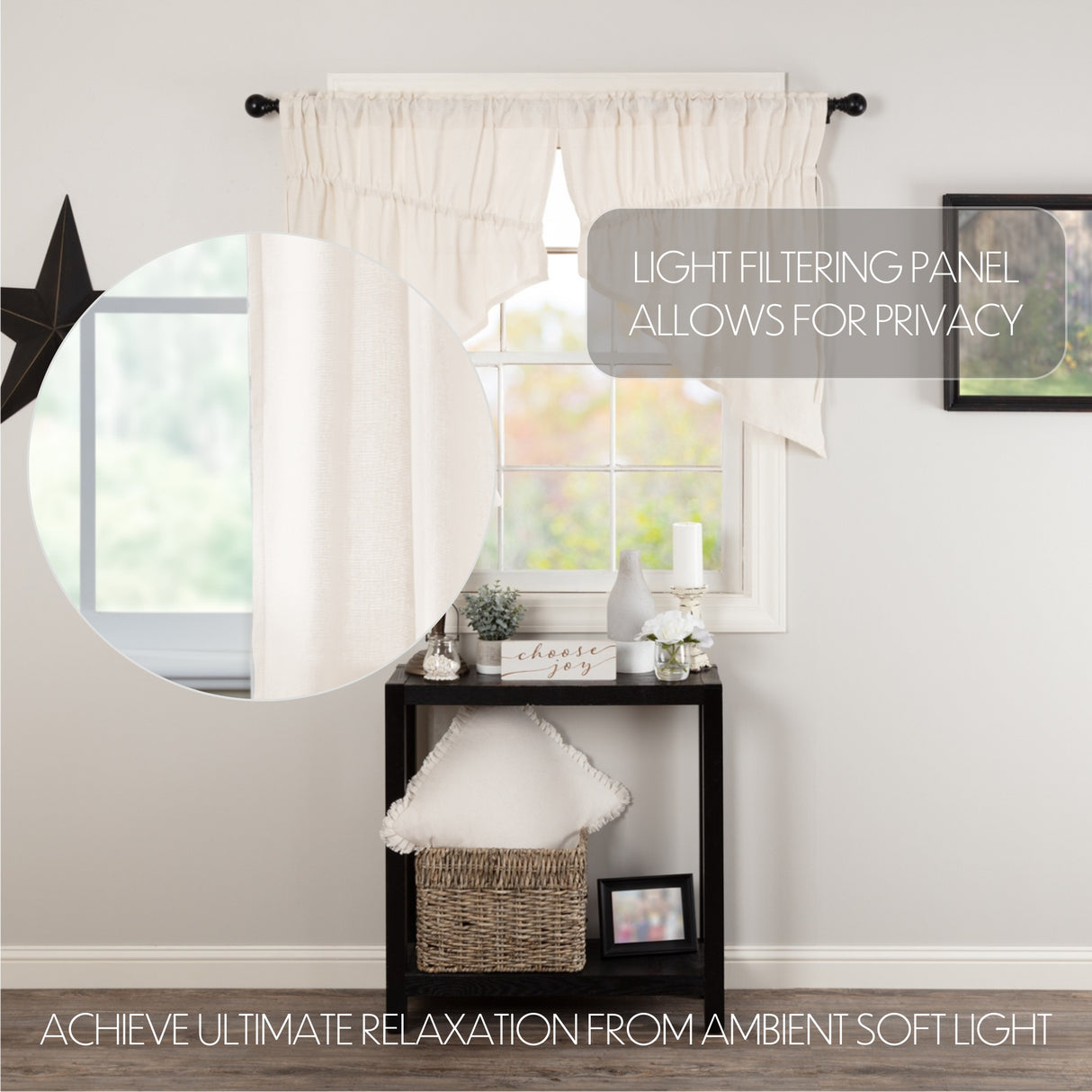 Burlap Antique Curtain Set