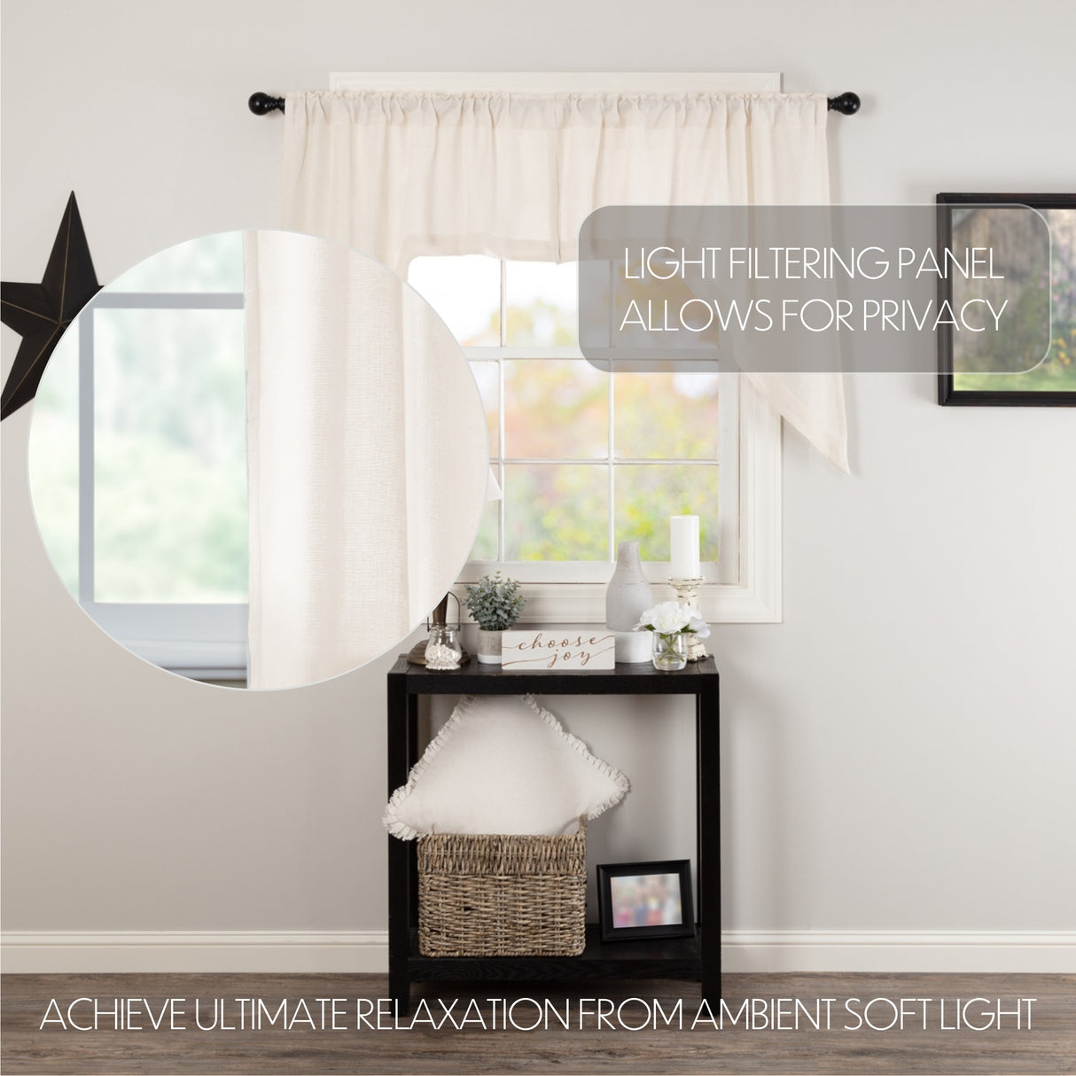 Burlap Antique Curtain Set