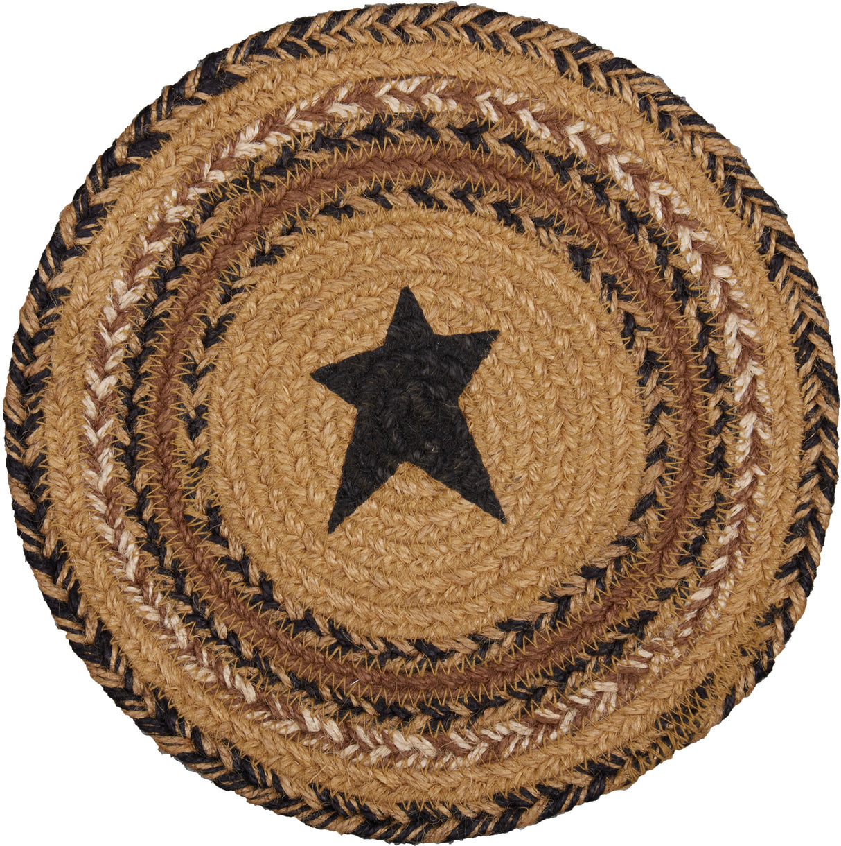 Kettle Grove Jute Trivet Stencil Star 8, Set of 3