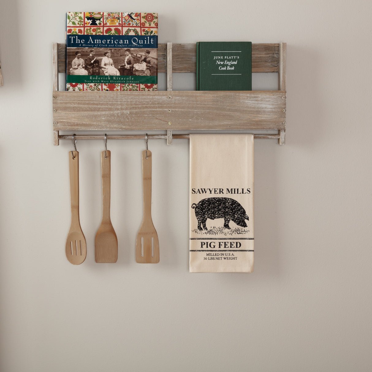 Sawyer Mill Charcoal Pig Muslin Unbleached Natural Tea Towel 19x28