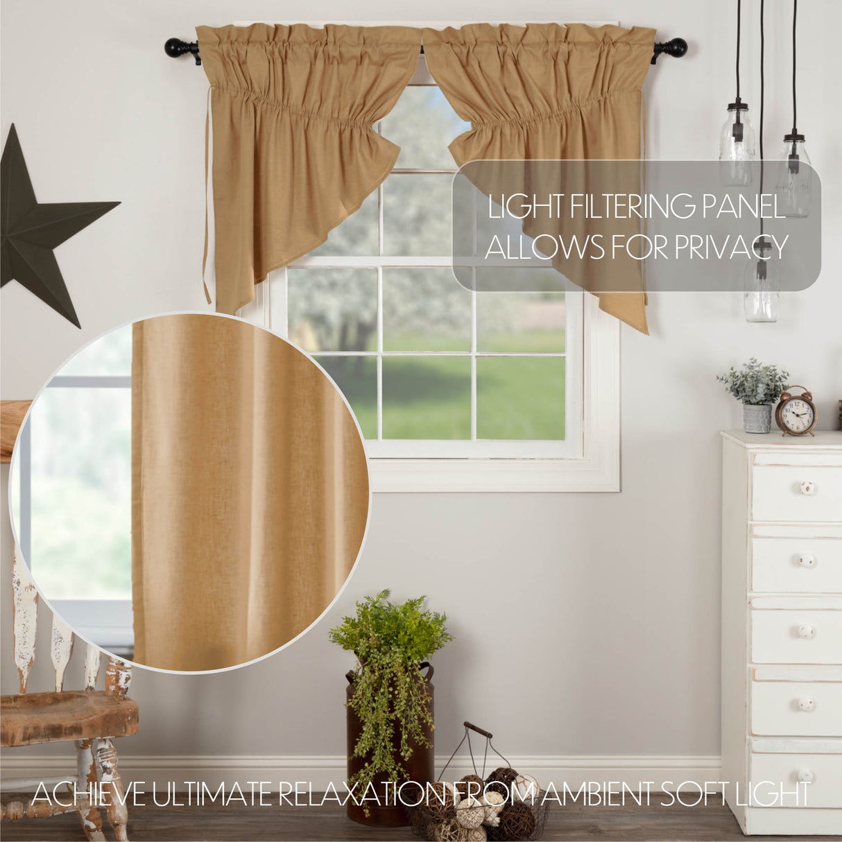Simple Life Flax Curtain Set