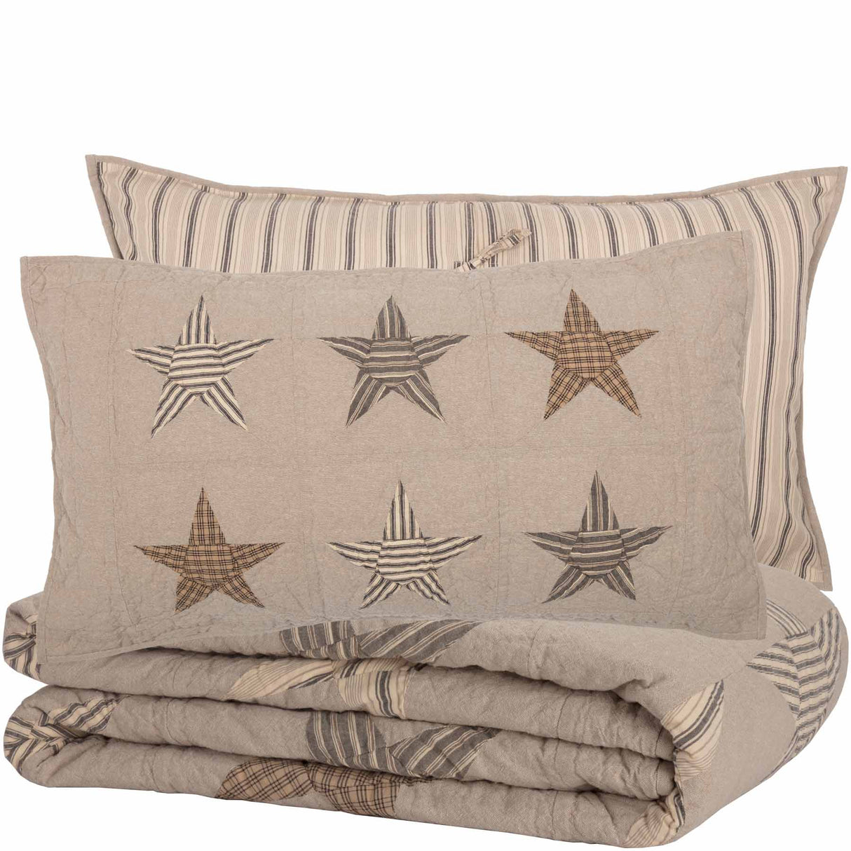 Sawyer Mill Star Charcoal California King Quilt Set; 1-Quilt 130Wx115L w/2 Shams 21x37