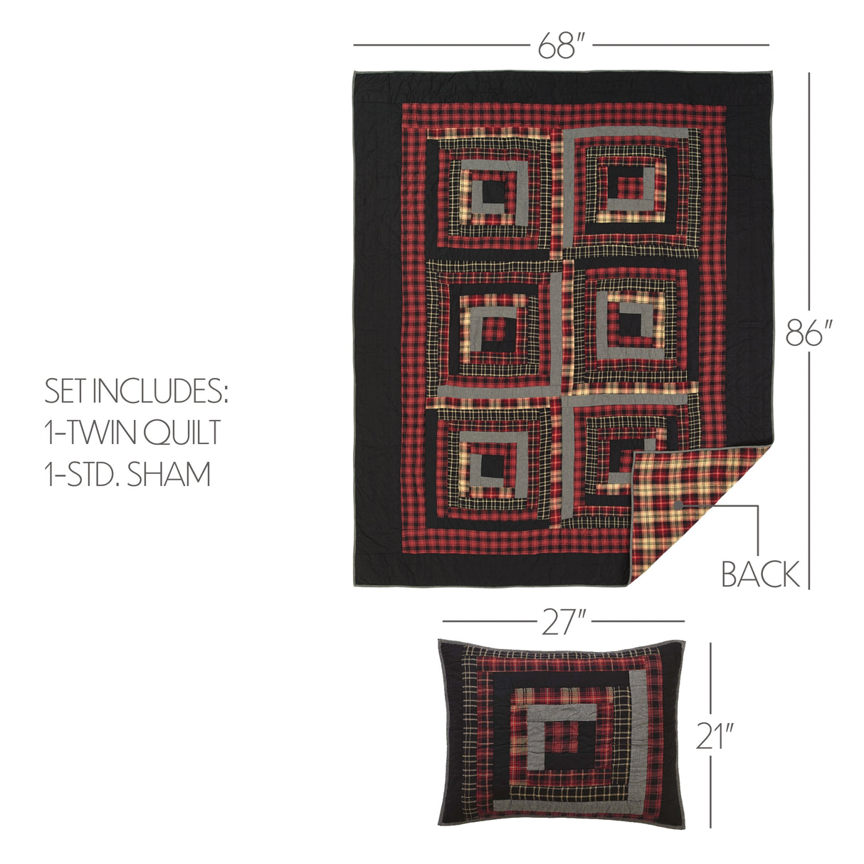 Cumberland Quilt Set, Quilt w/ Sham