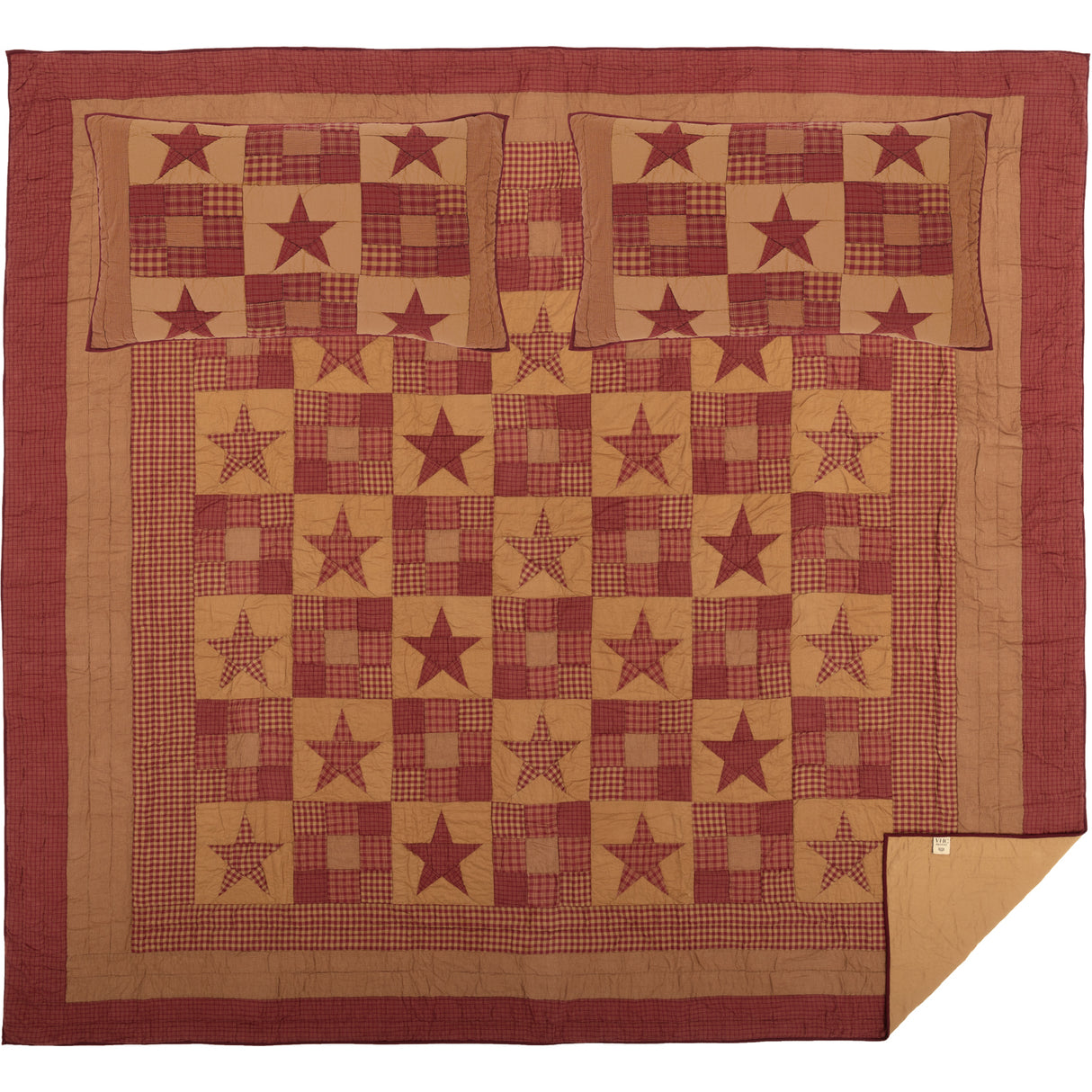 Ninepatch Star Quilt Set, Quilt w/ Sham