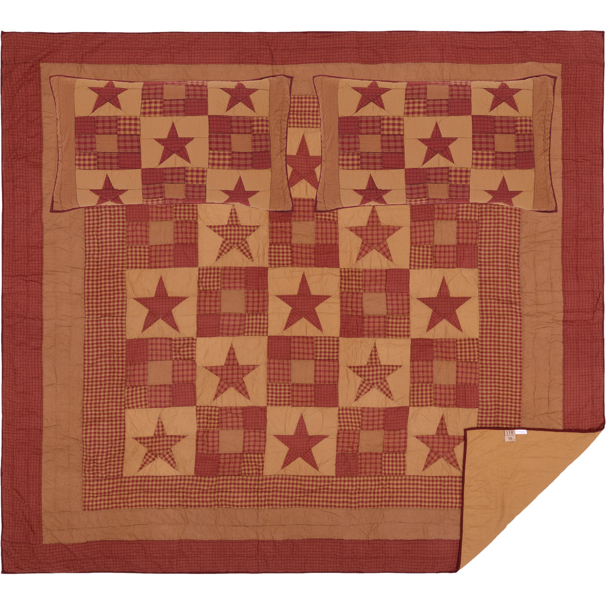Ninepatch Star Quilt Set, Quilt w/ Sham