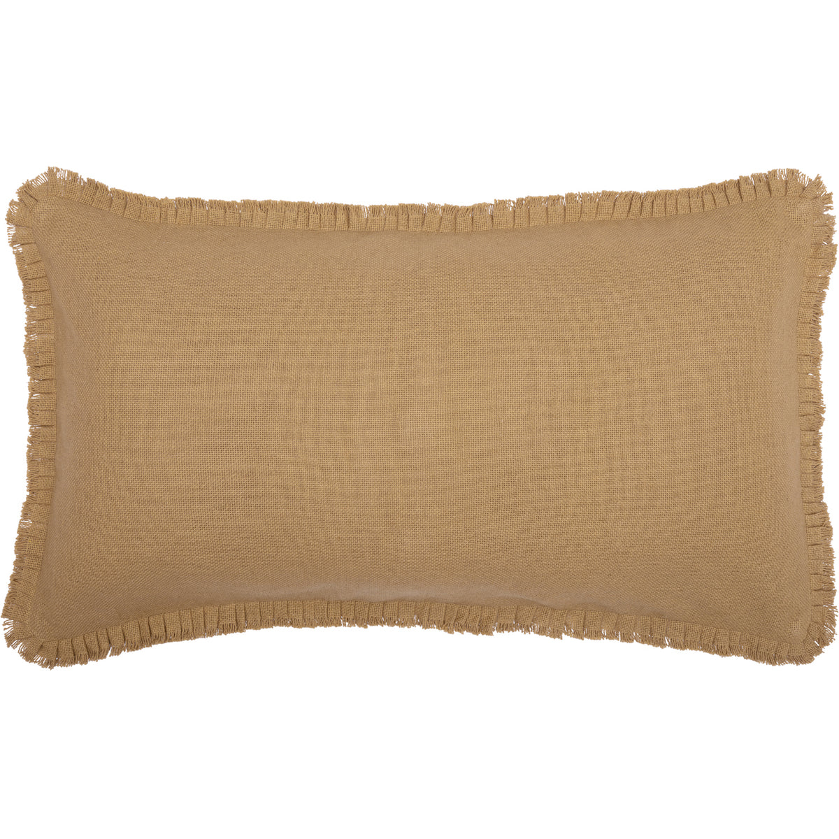 Burlap Natural King Sham w/ Fringed Ruffle 21x37, Set of 2
