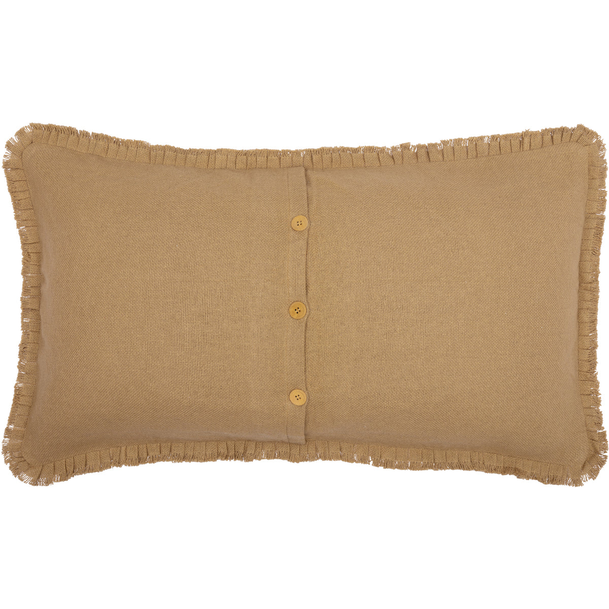 Burlap Natural King Sham w/ Fringed Ruffle 21x37, Set of 2