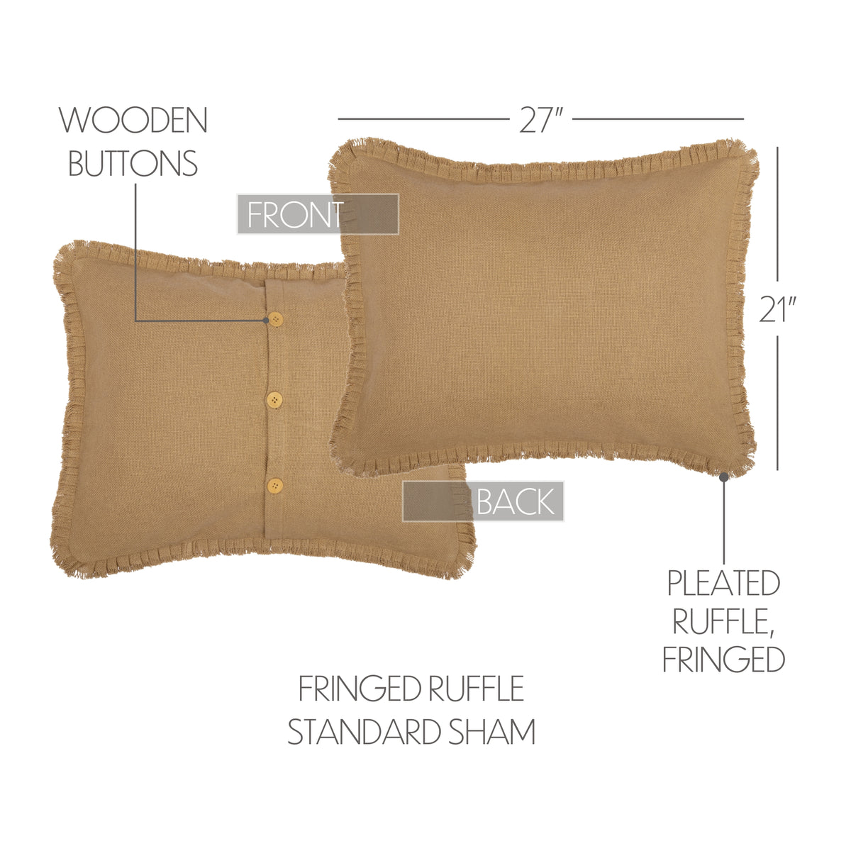 Burlap Natural Sham, Set of 2