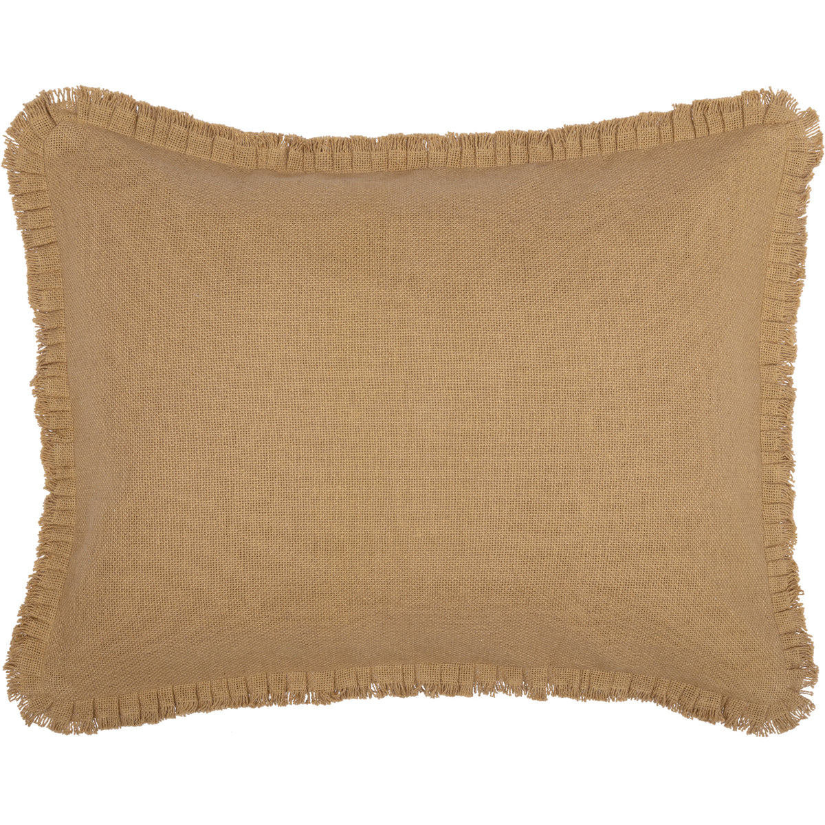 Burlap Natural Standard Sham w/ Fringed Ruffle 21x27, Set of 2