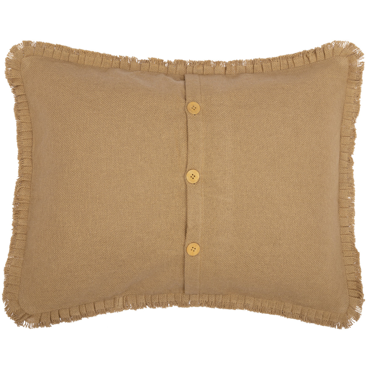 Burlap Natural Standard Sham w/ Fringed Ruffle 21x27, Set of 2