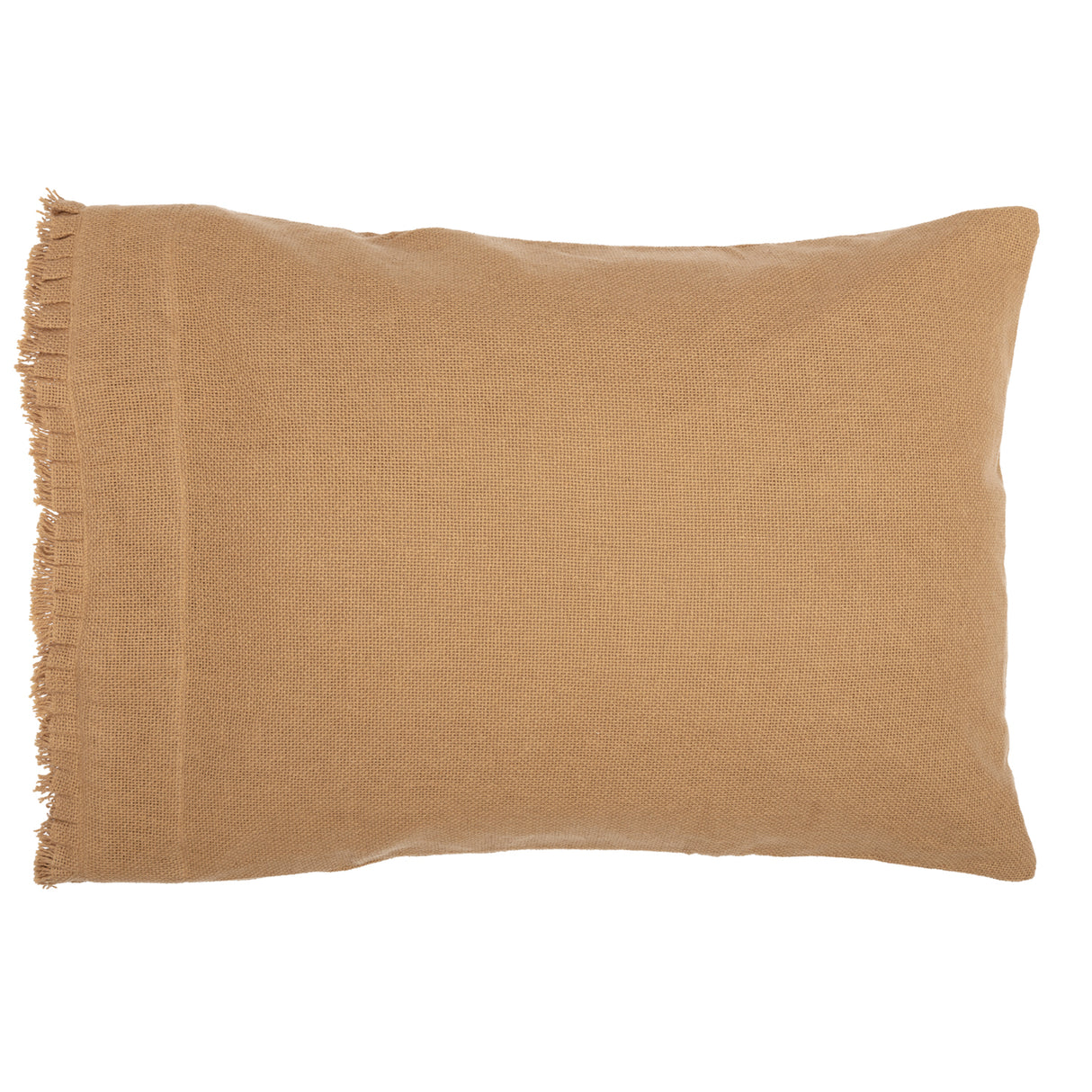 Burlap Pillow Case w/ Fringed Ruffle Set of 2