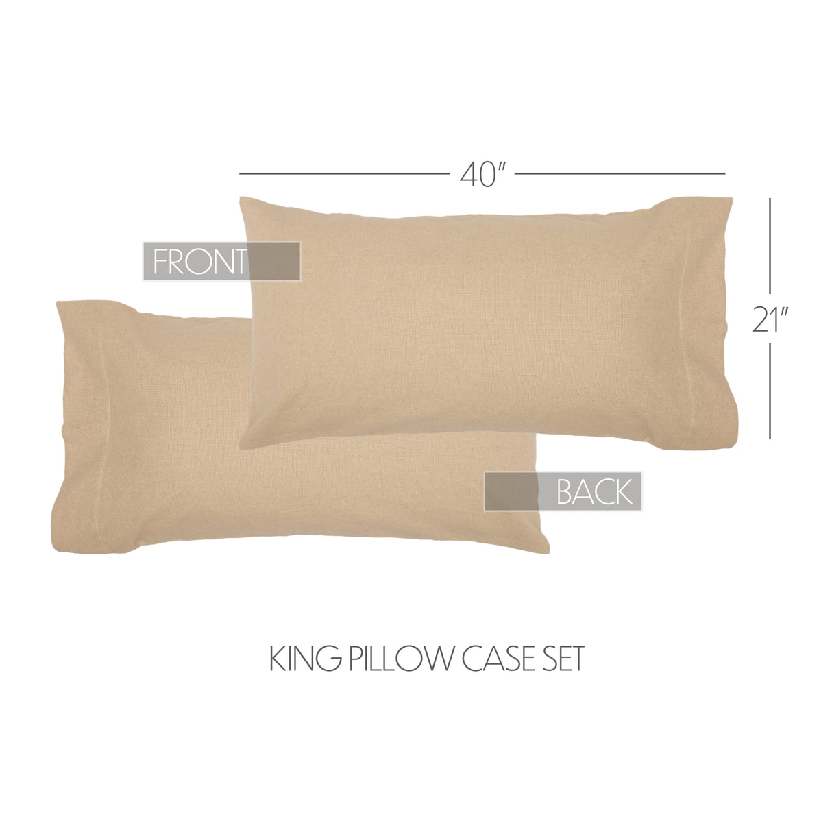 Burlap Pillow Case Set of 2