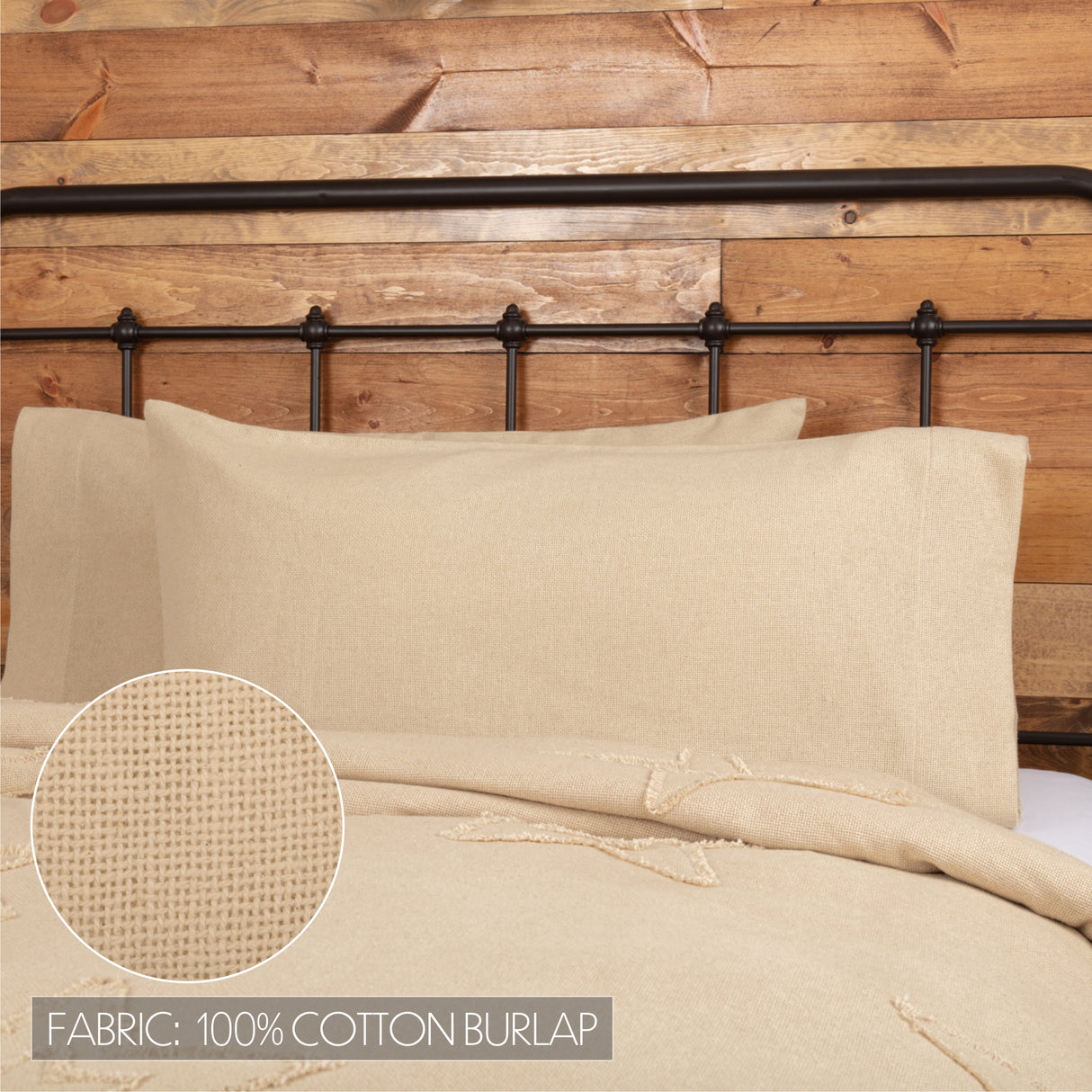 Burlap Pillow Case Set of 2