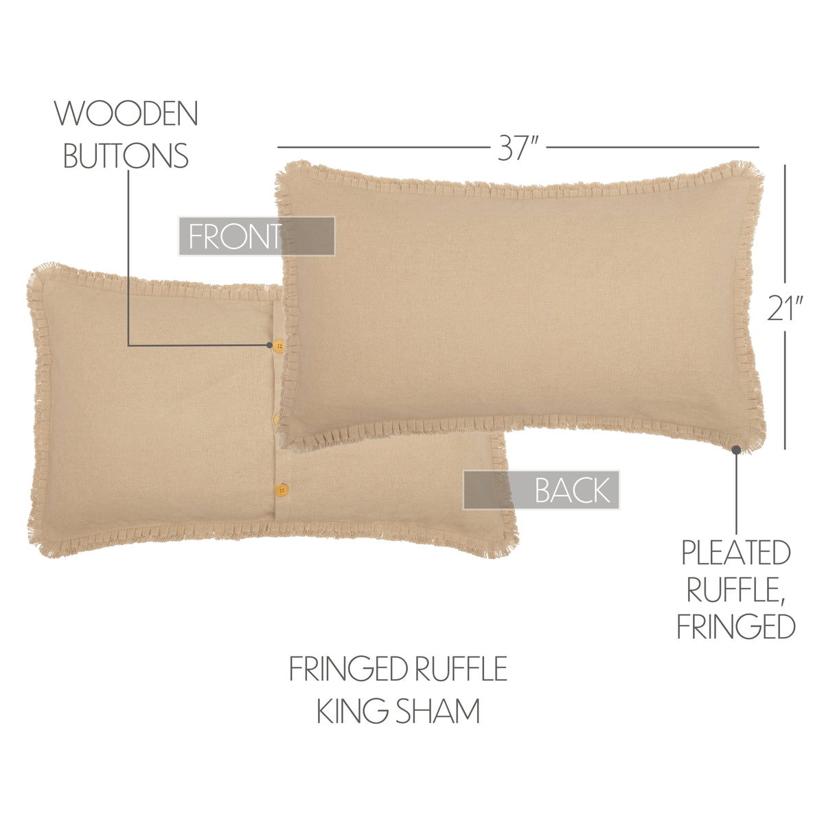 Burlap Vintage Sham, Set of 2