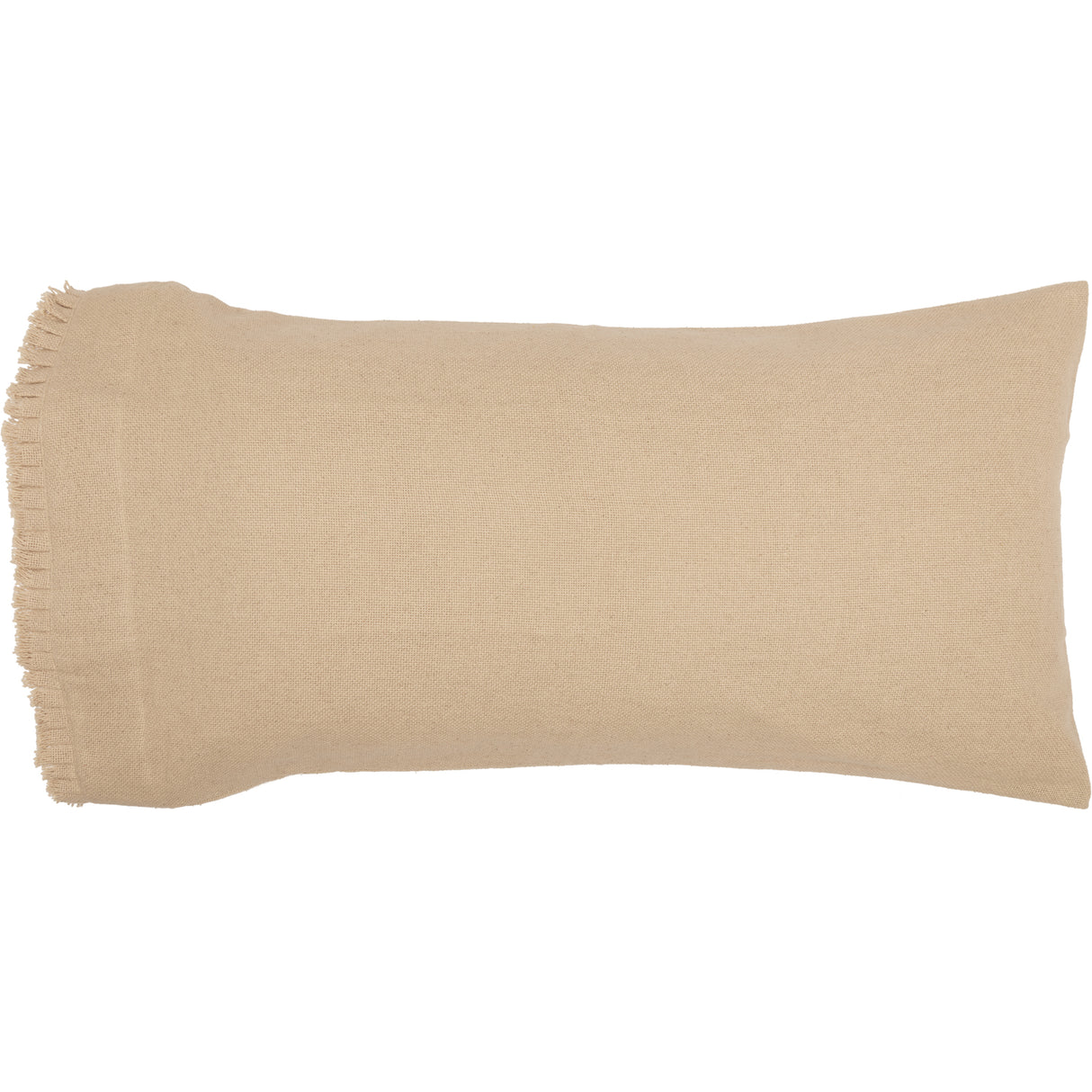 Burlap Pillow Case w/ Fringed Ruffle Set of 2