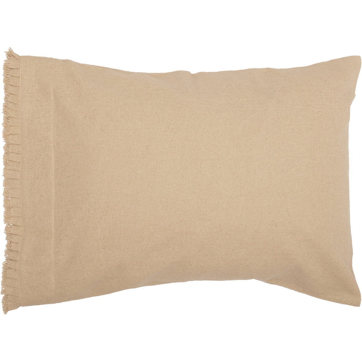 Burlap Pillow Case w/ Fringed Ruffle Set of 2