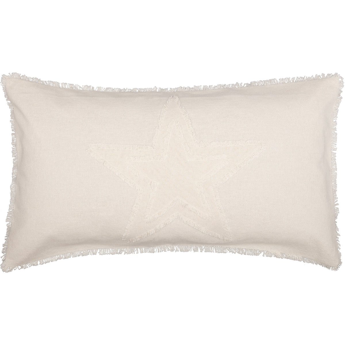 Burlap Antique White Star King Sham 21x37, Set of 2